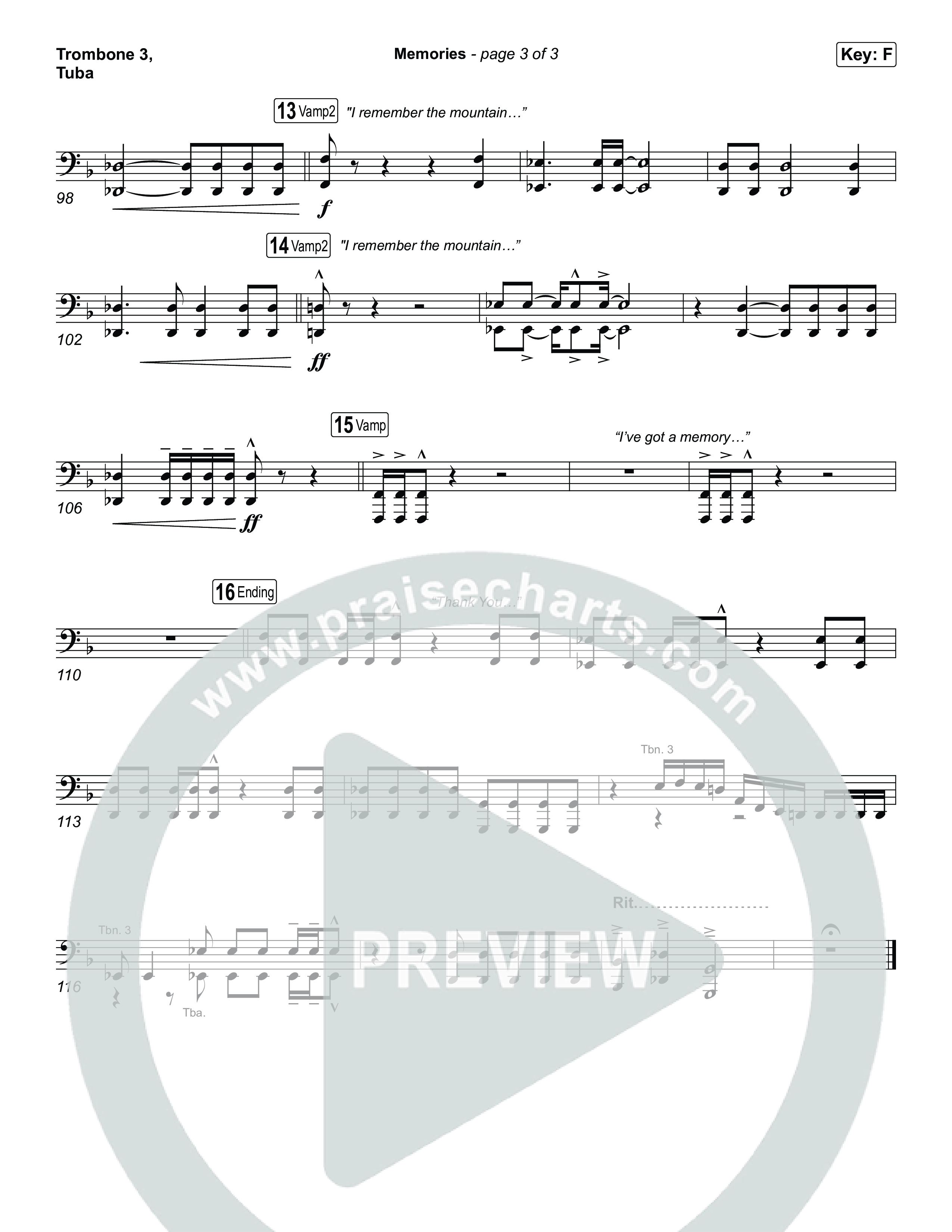 Memories Trombone 3/Tuba (Red Worship)