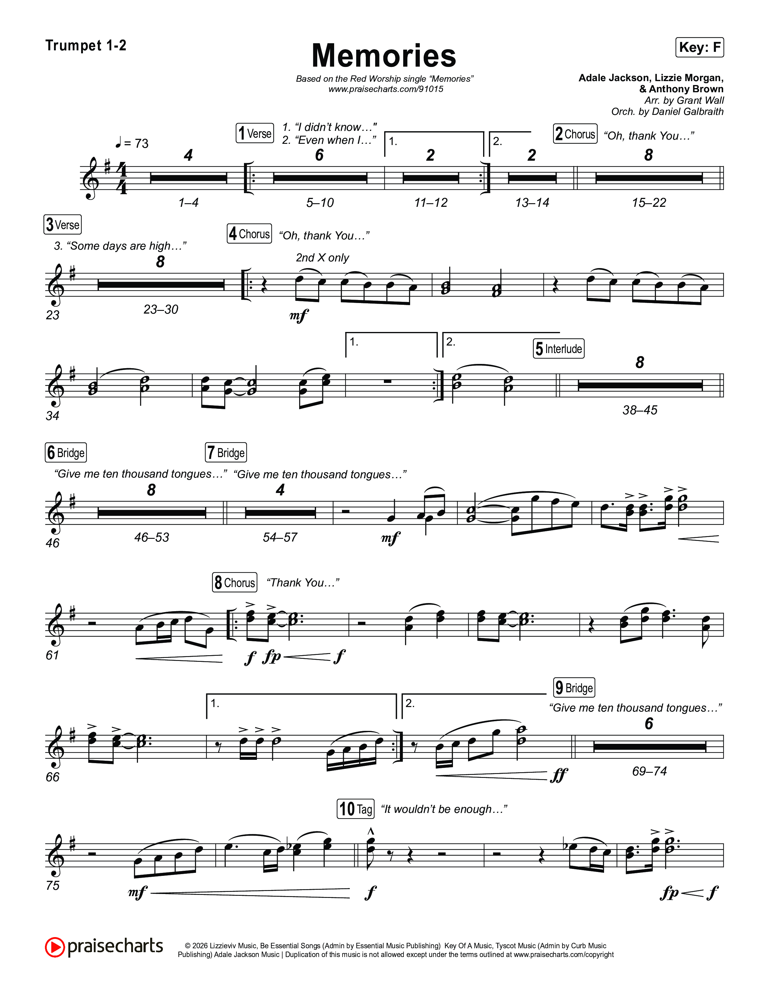 Memories Trumpet 1,2 (Red Worship)