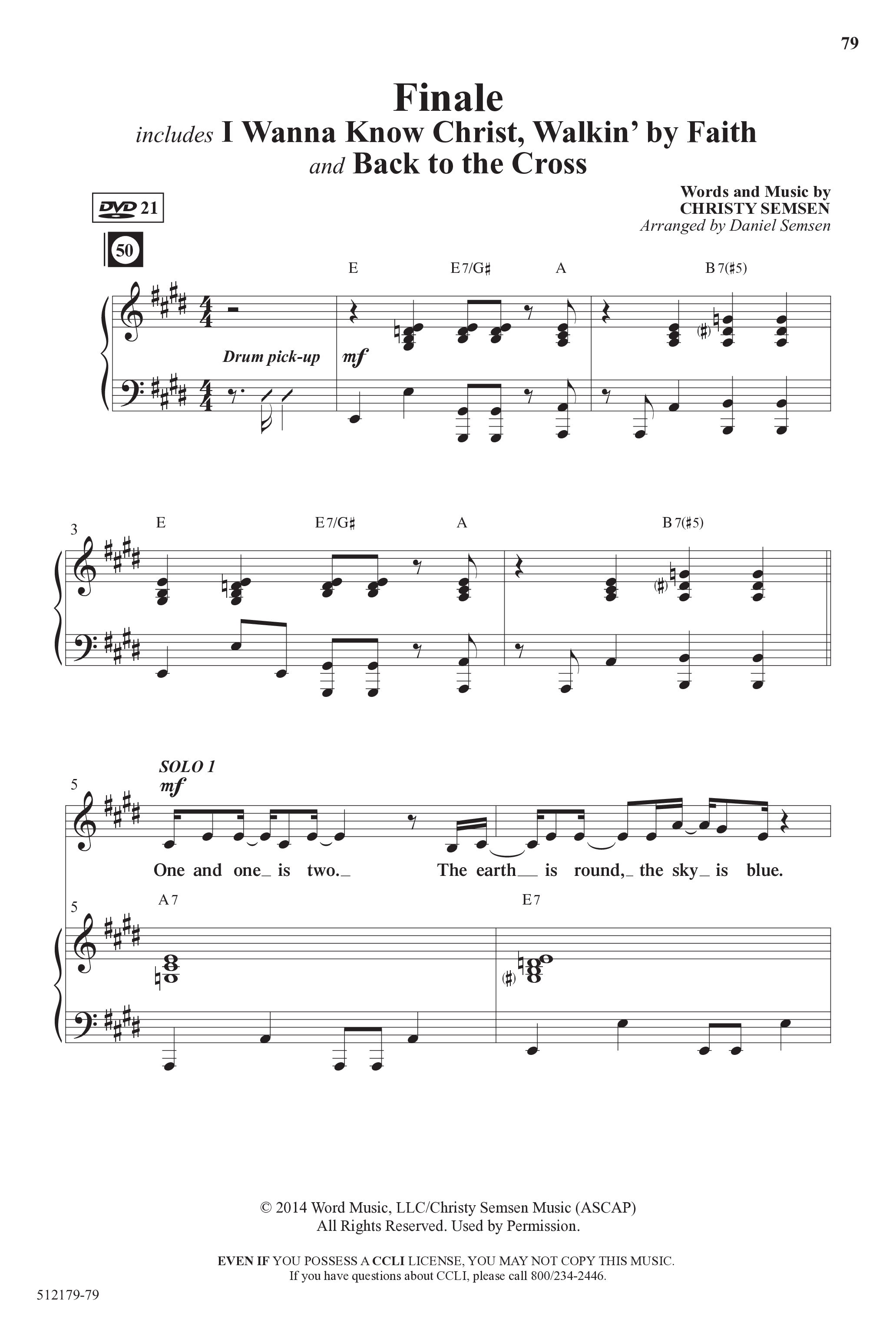 Back To The Cross (10 Song Choral Collection) Song 9 (Piano SATB) (Word Music Choral / Arr. Daniel Semsen)
