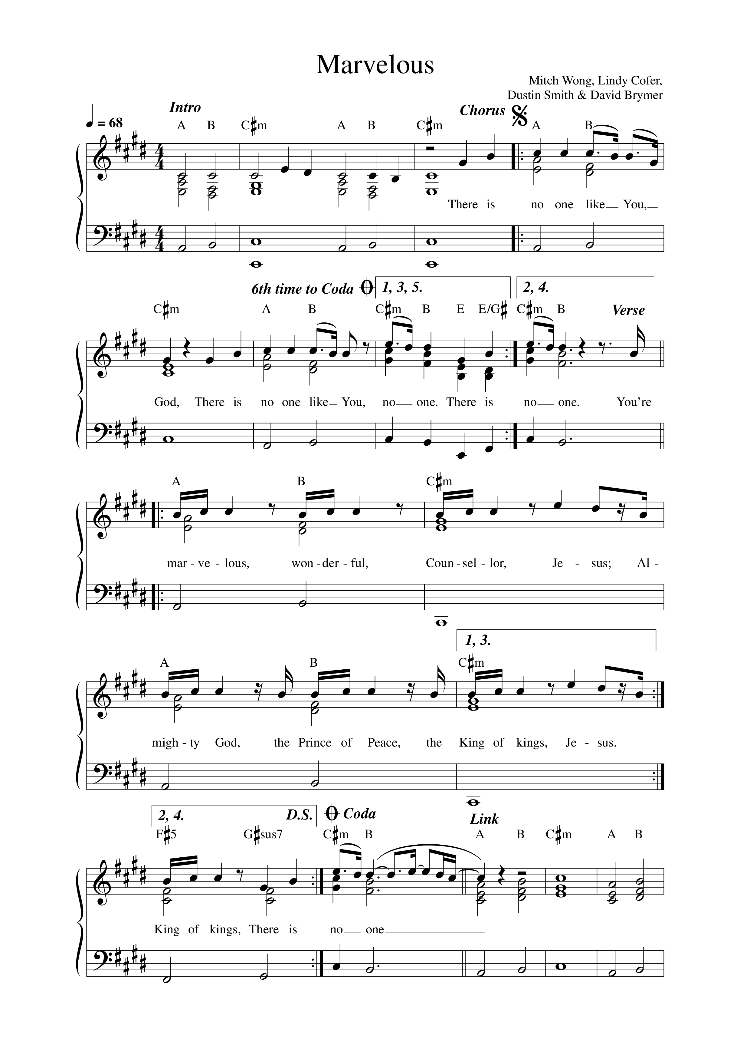 Marvelous (re:said) Lead Sheet Melody (Mitch Wong)