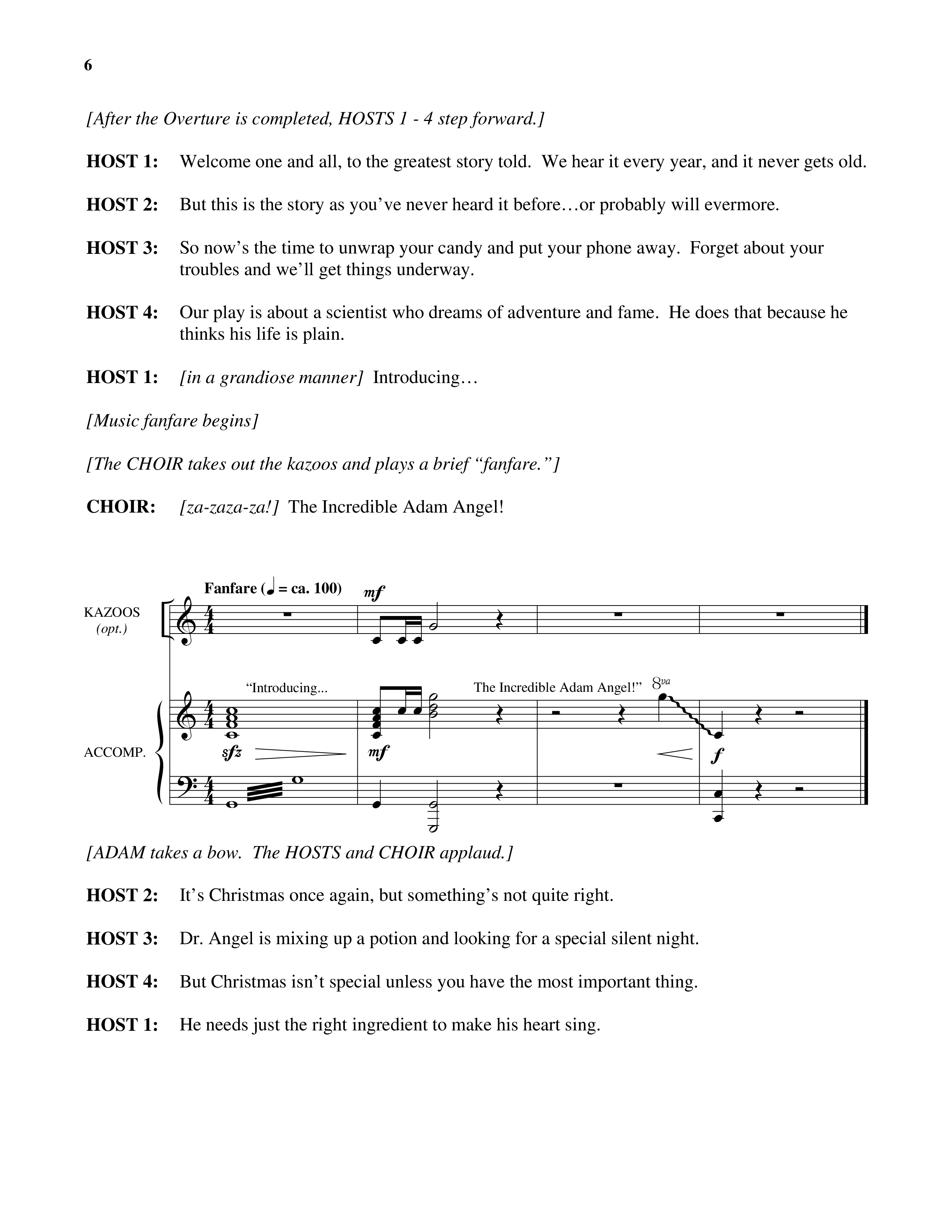 The Incredible Adam Angel (6 Song Choral Collection) Song 2 (Piano SATB) (Orch. Ted Wilson)