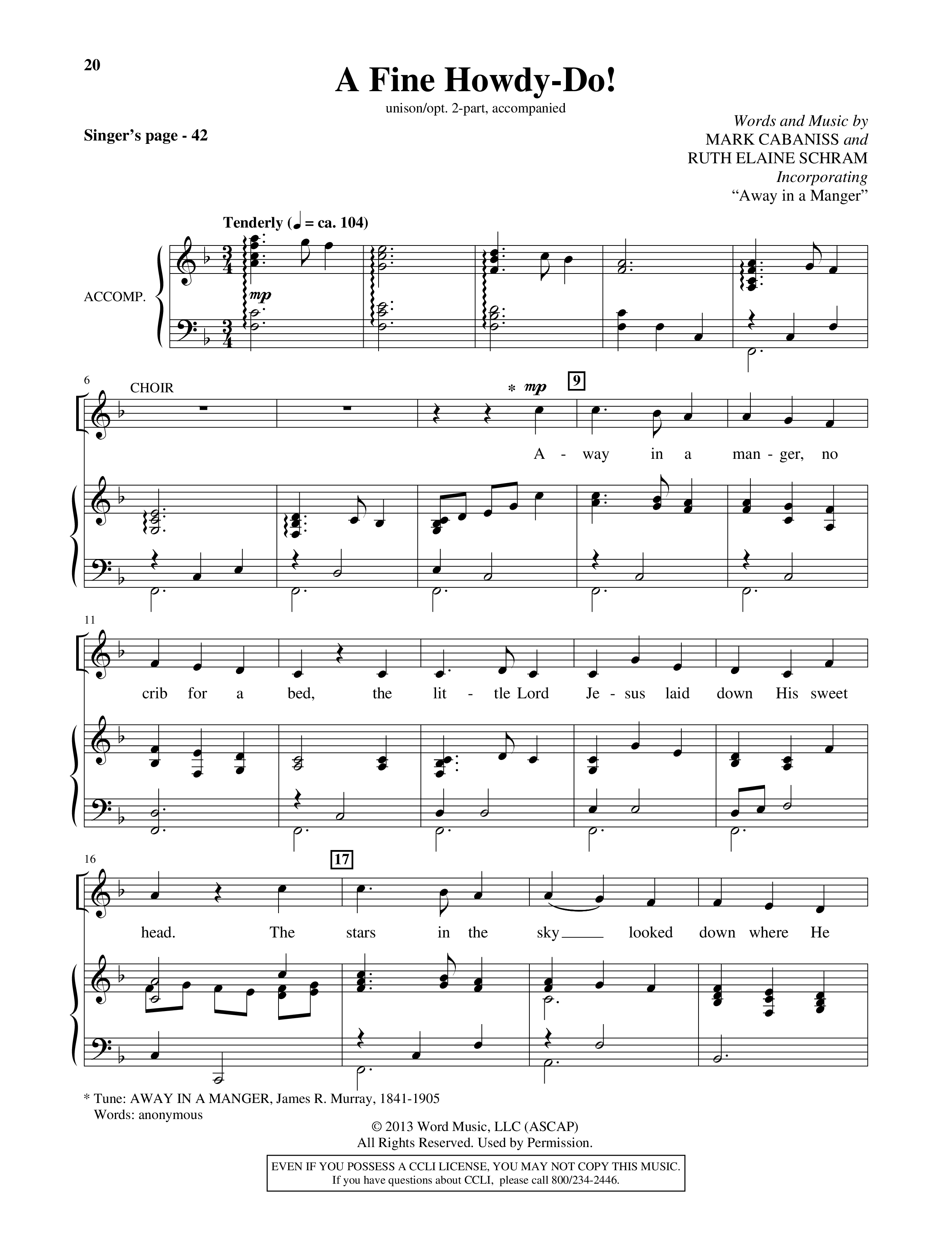 The Incredible Adam Angel (6 Song Choral Collection) Song 4 (Piano SATB) (Orch. Ted Wilson)