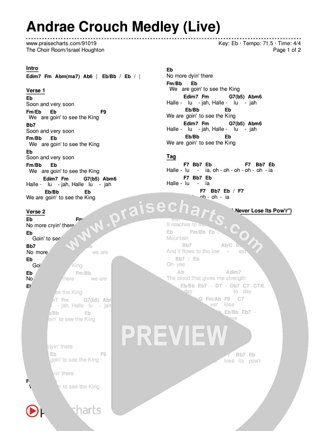 Andrae Crouch Medley (Live) Chords & Lyrics (The Choir Room / Israel Houghton)