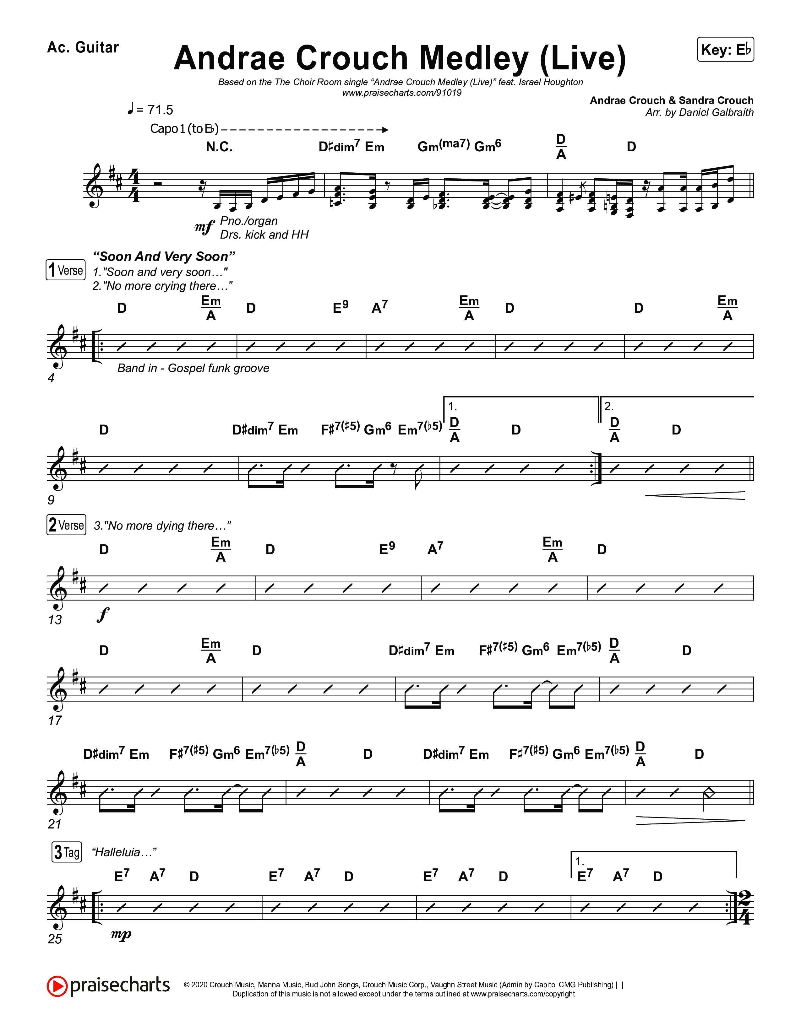 Andrae Crouch Medley (Live) Acoustic Guitar (The Choir Room / Israel Houghton)
