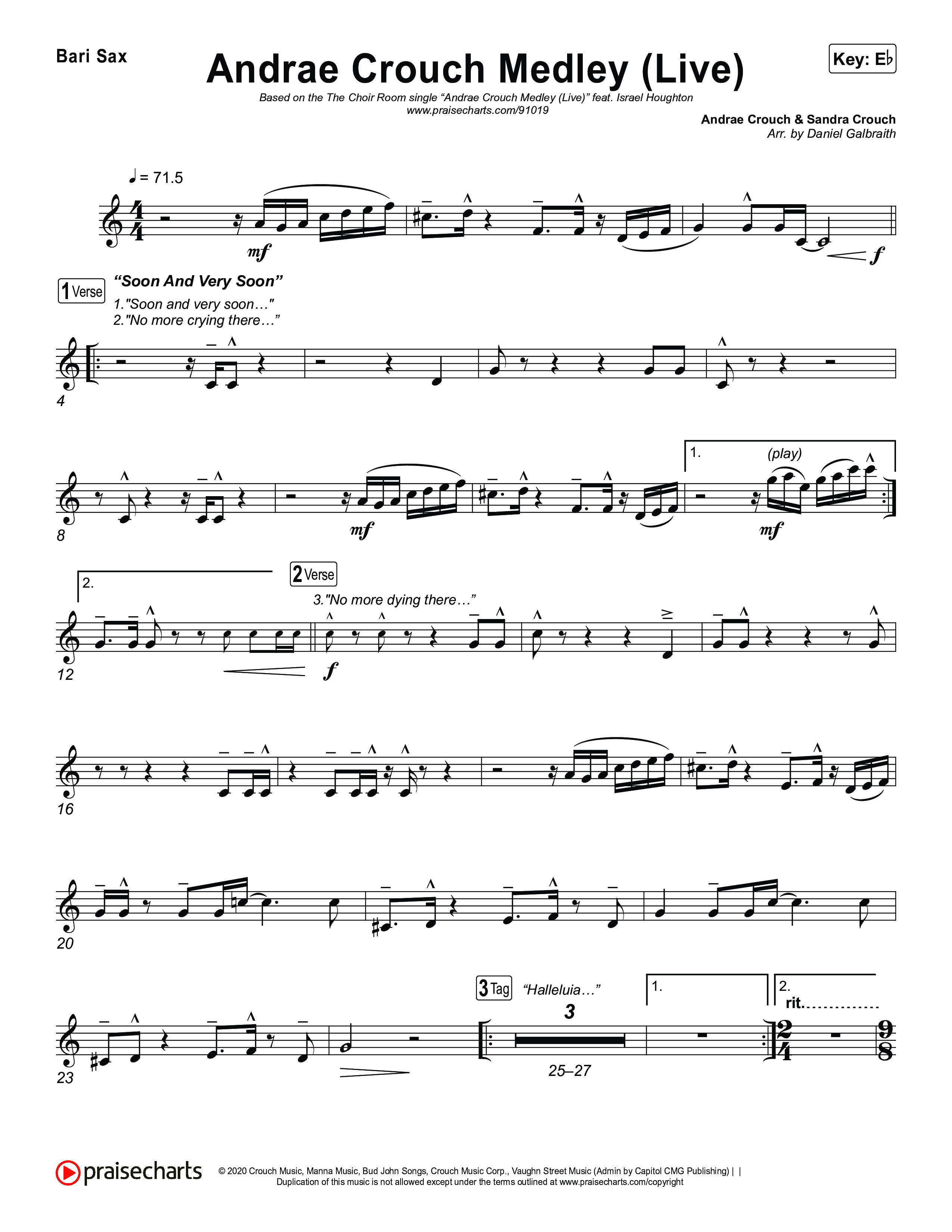 Andrae Crouch Medley (Live) Bari Sax (The Choir Room / Israel Houghton)