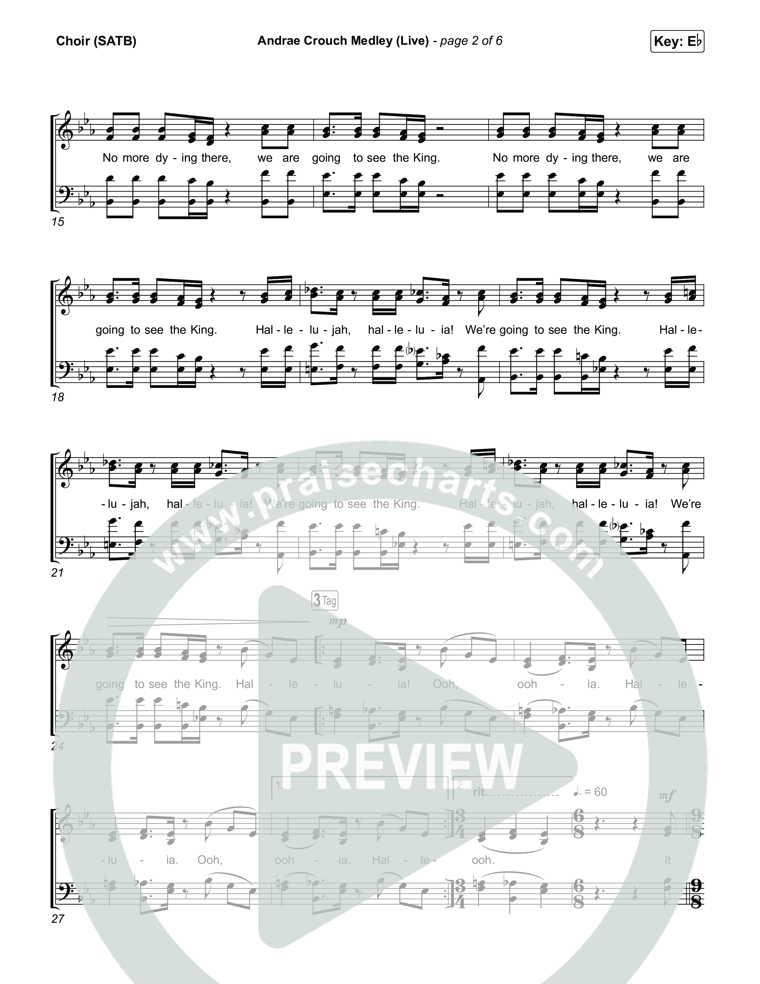 Andrae Crouch Medley (Live) Choir Sheet (SATB) (The Choir Room / Israel Houghton)