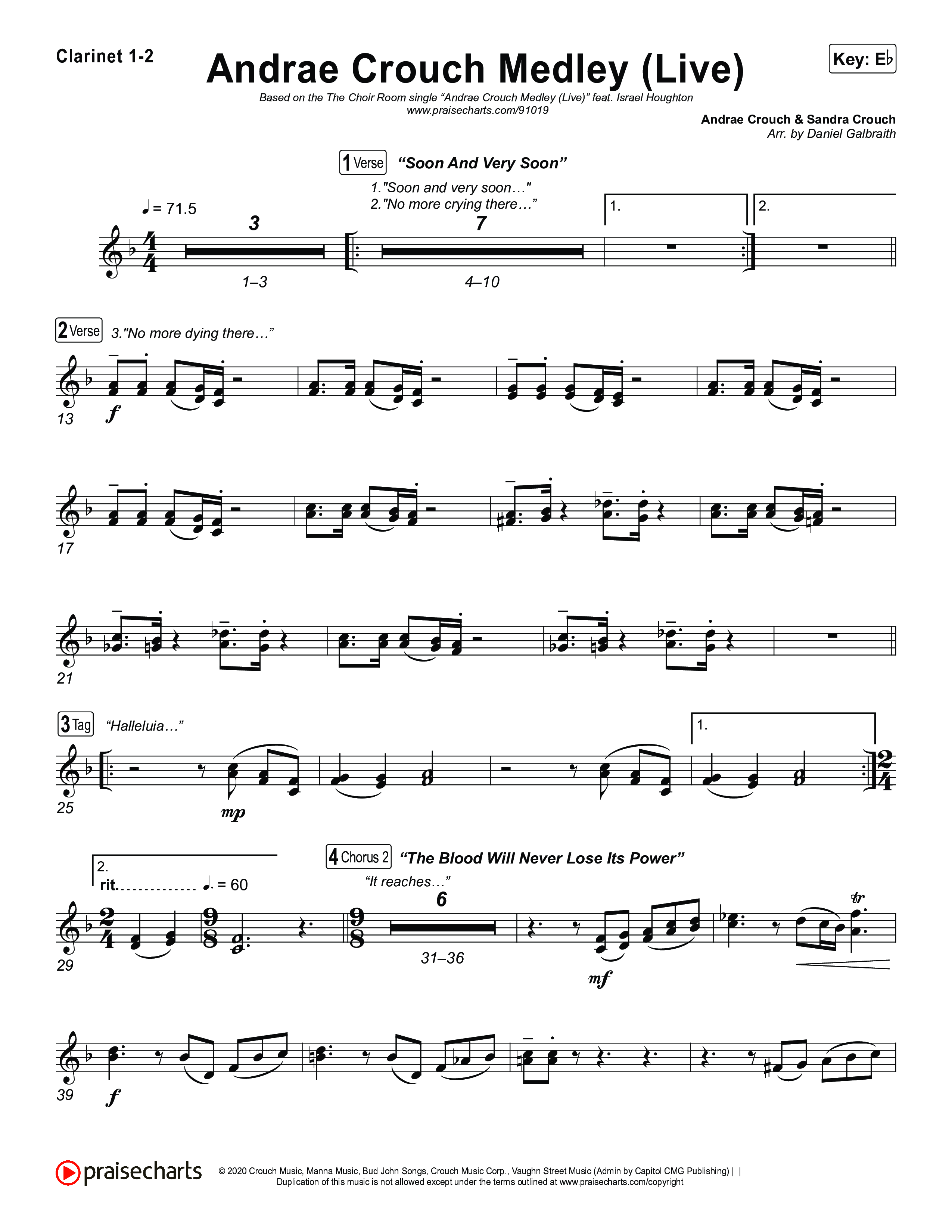 Andrae Crouch Medley (Live) Clarinet 1,2 (The Choir Room / Israel Houghton)