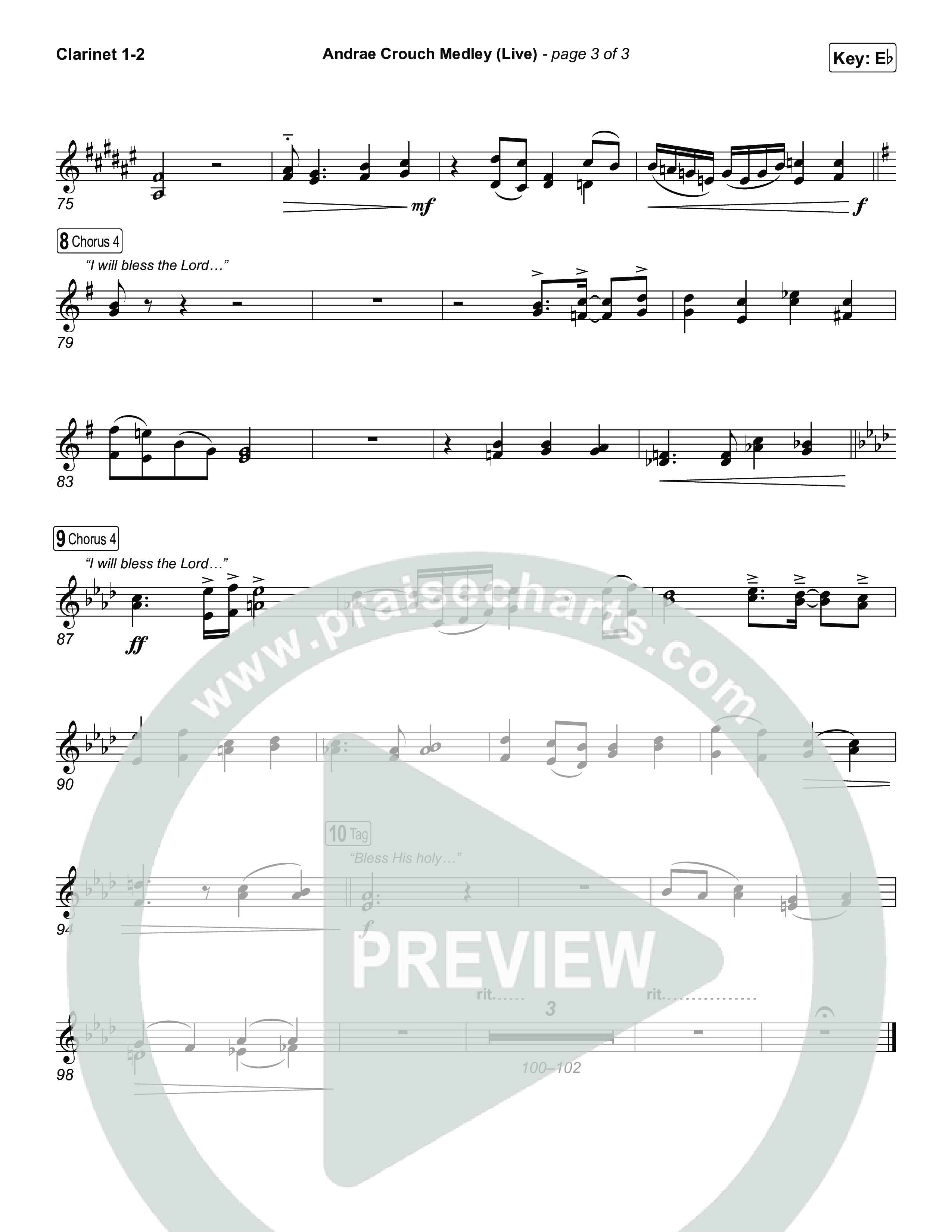 Andrae Crouch Medley (Live) Clarinet 1,2 (The Choir Room / Israel Houghton)