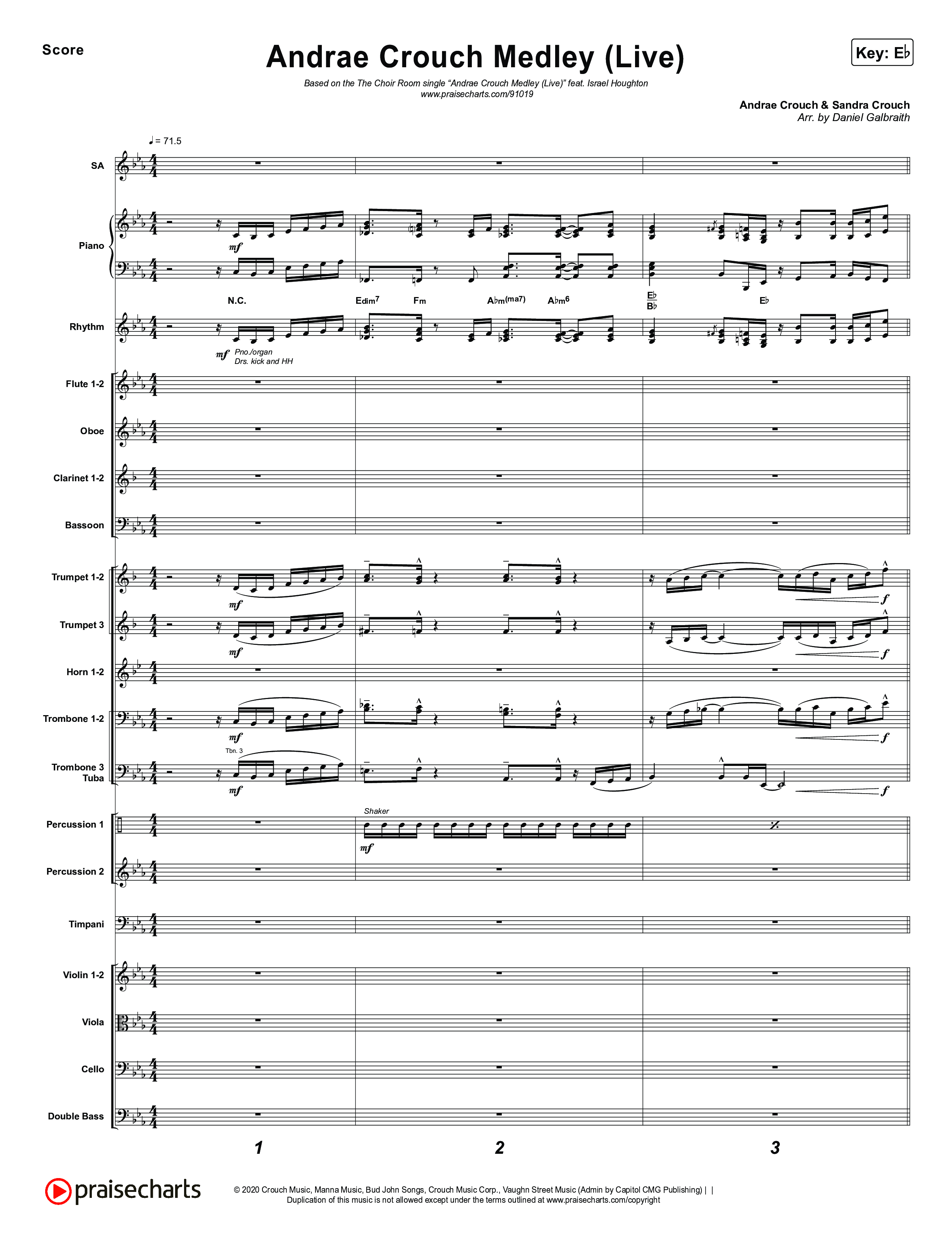 Andrae Crouch Medley (Live) Orchestration (The Choir Room / Israel Houghton)
