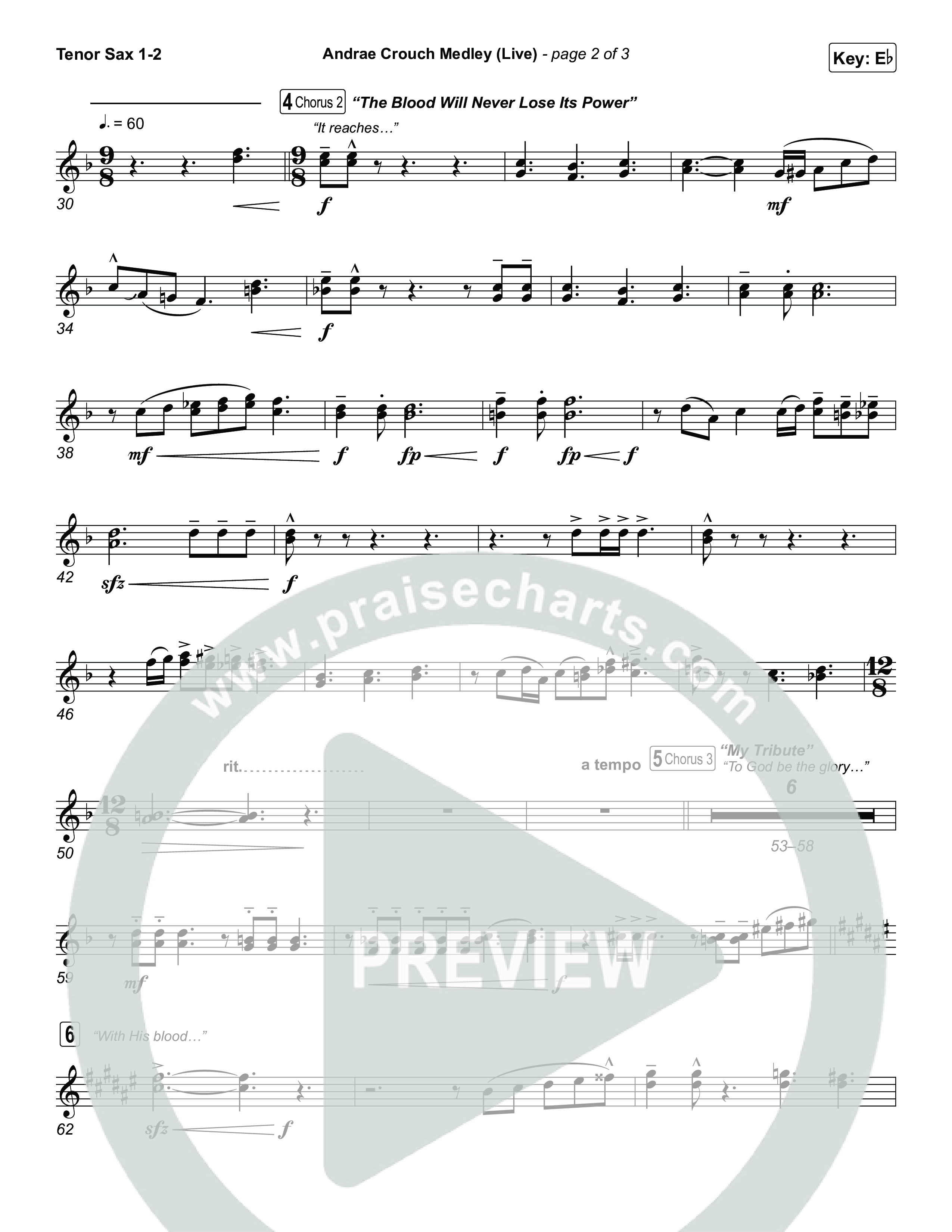 Andrae Crouch Medley (Live) Tenor Sax 1,2 (The Choir Room / Israel Houghton)