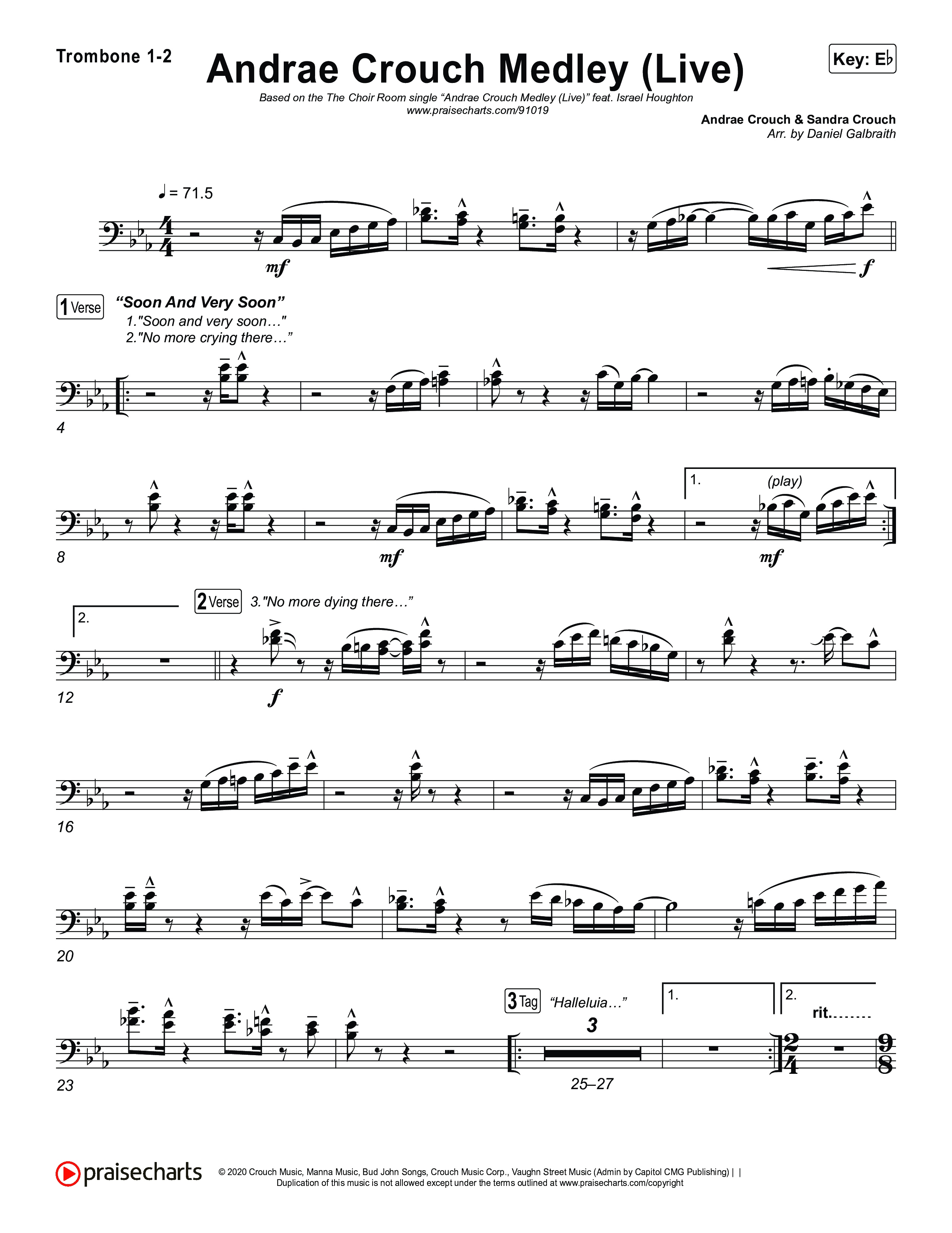 Andrae Crouch Medley (Live) Trombone 1/2 (The Choir Room / Israel Houghton)