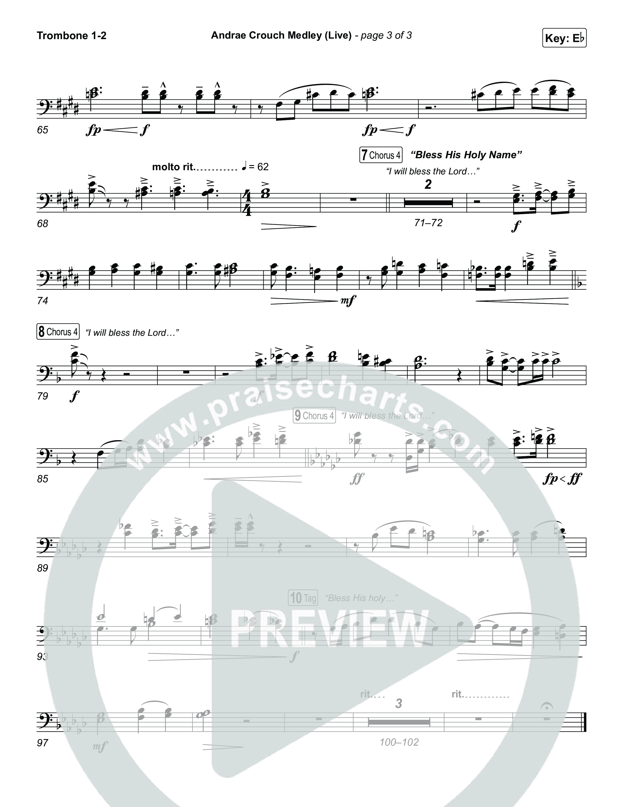 Andrae Crouch Medley (Live) Trombone 1/2 (The Choir Room / Israel Houghton)