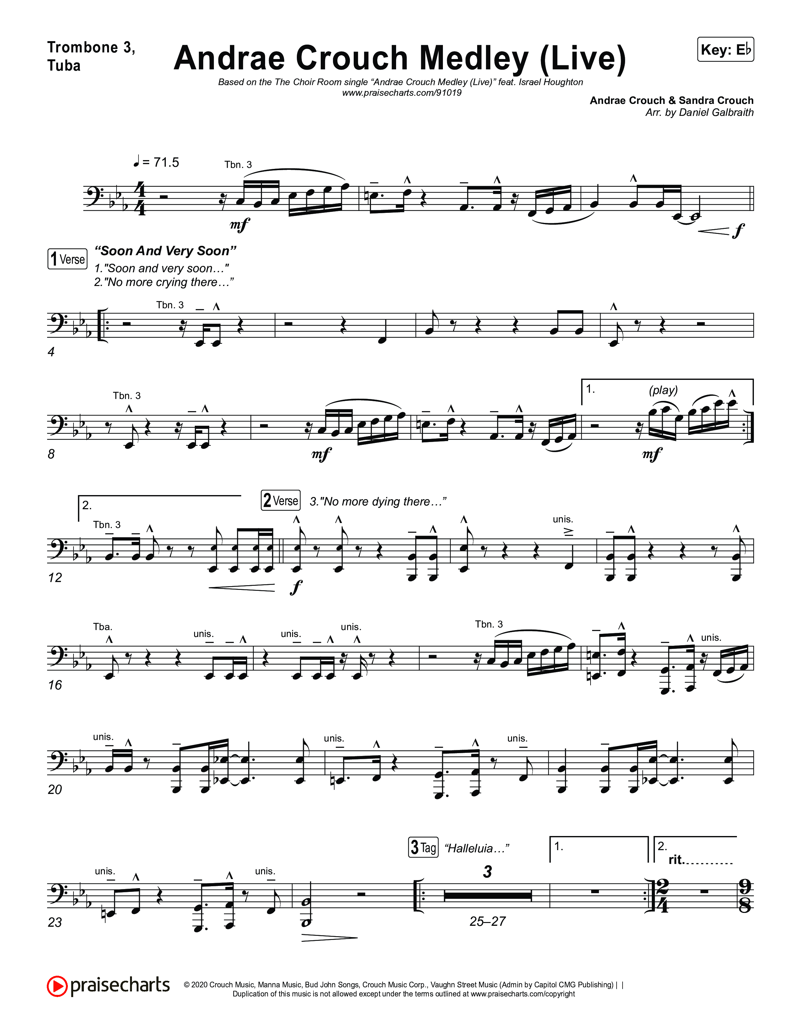 Andrae Crouch Medley (Live) Trombone 3/Tuba (The Choir Room / Israel Houghton)