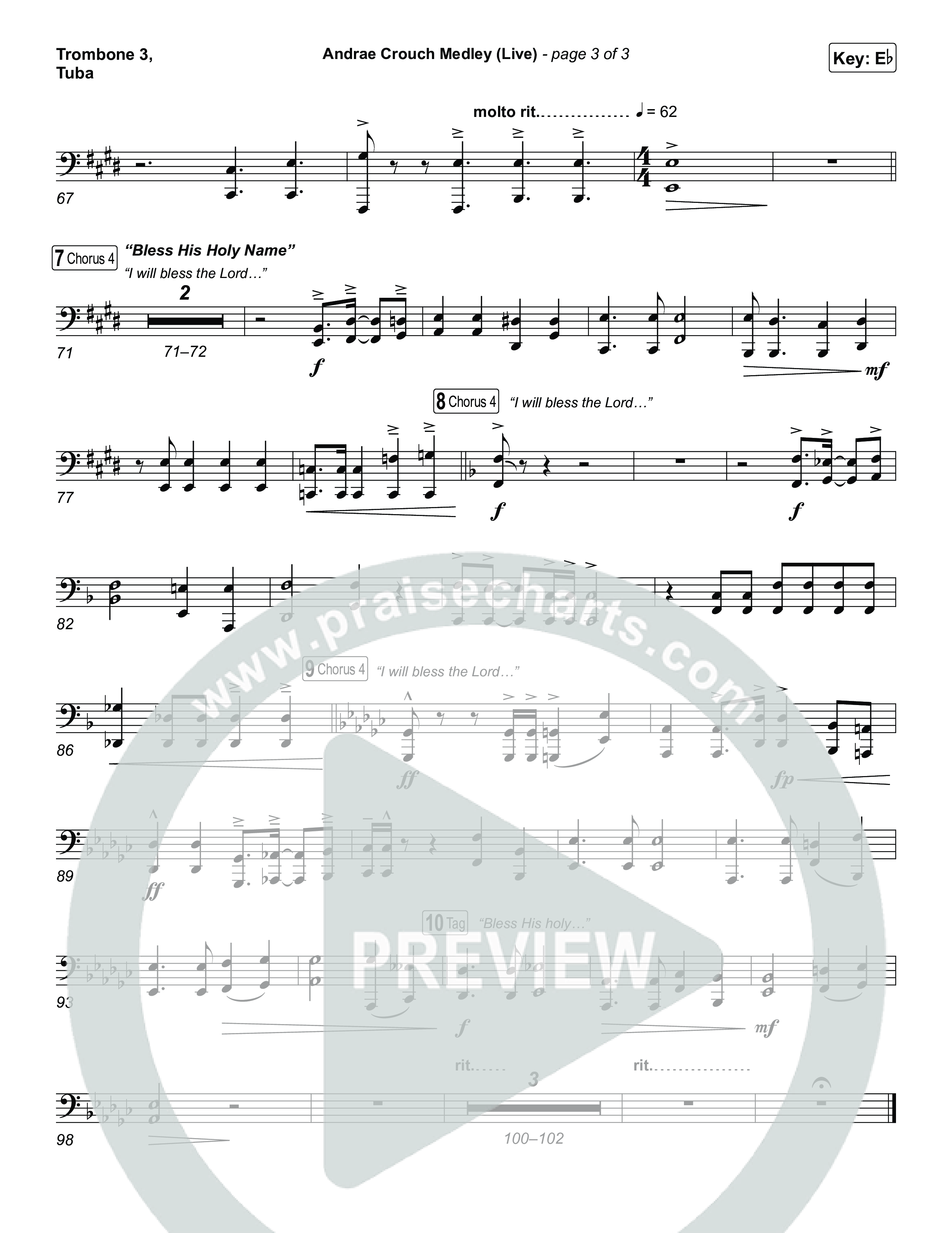 Andrae Crouch Medley (Live) Trombone 3/Tuba (The Choir Room / Israel Houghton)