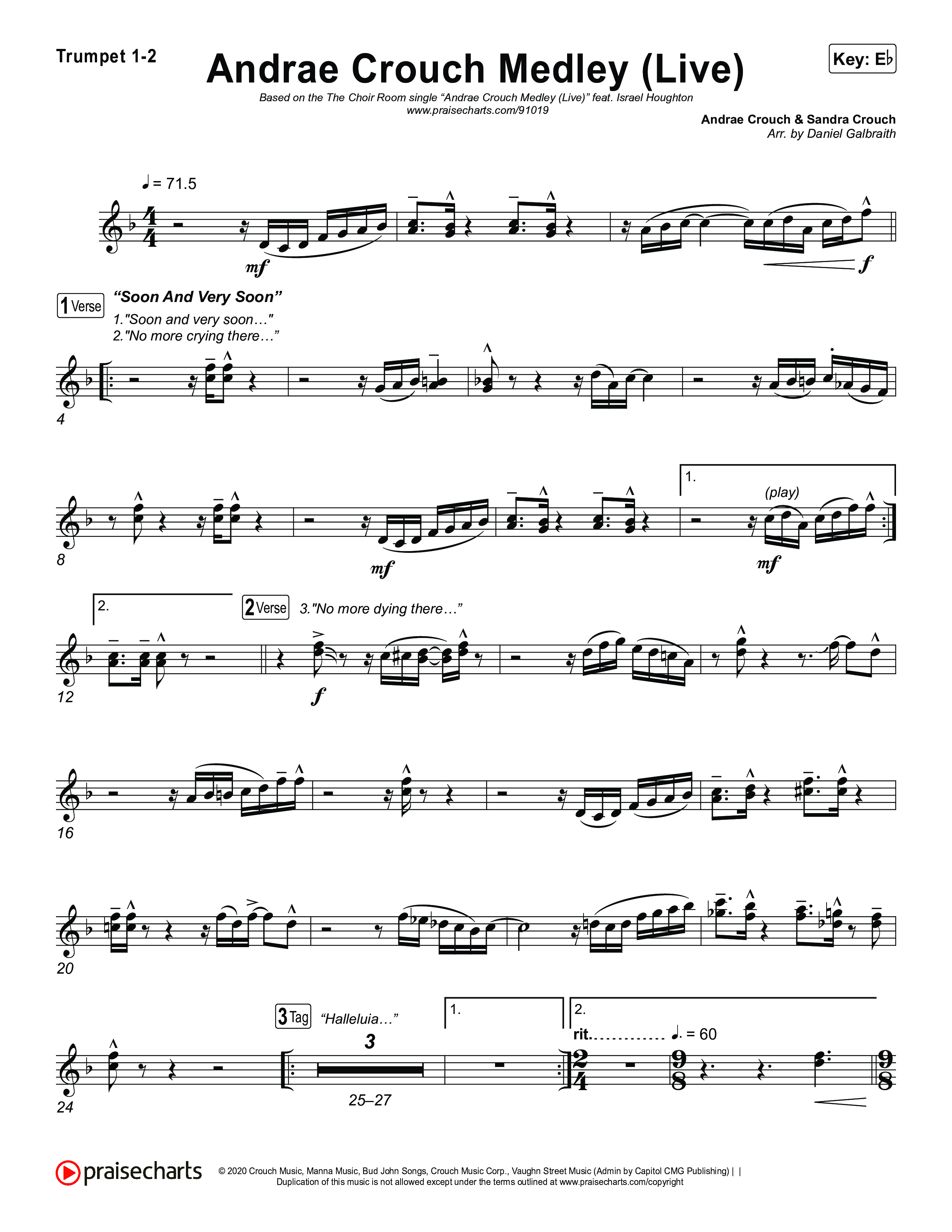 Andrae Crouch Medley (Live) Trumpet 1,2 (The Choir Room / Israel Houghton)