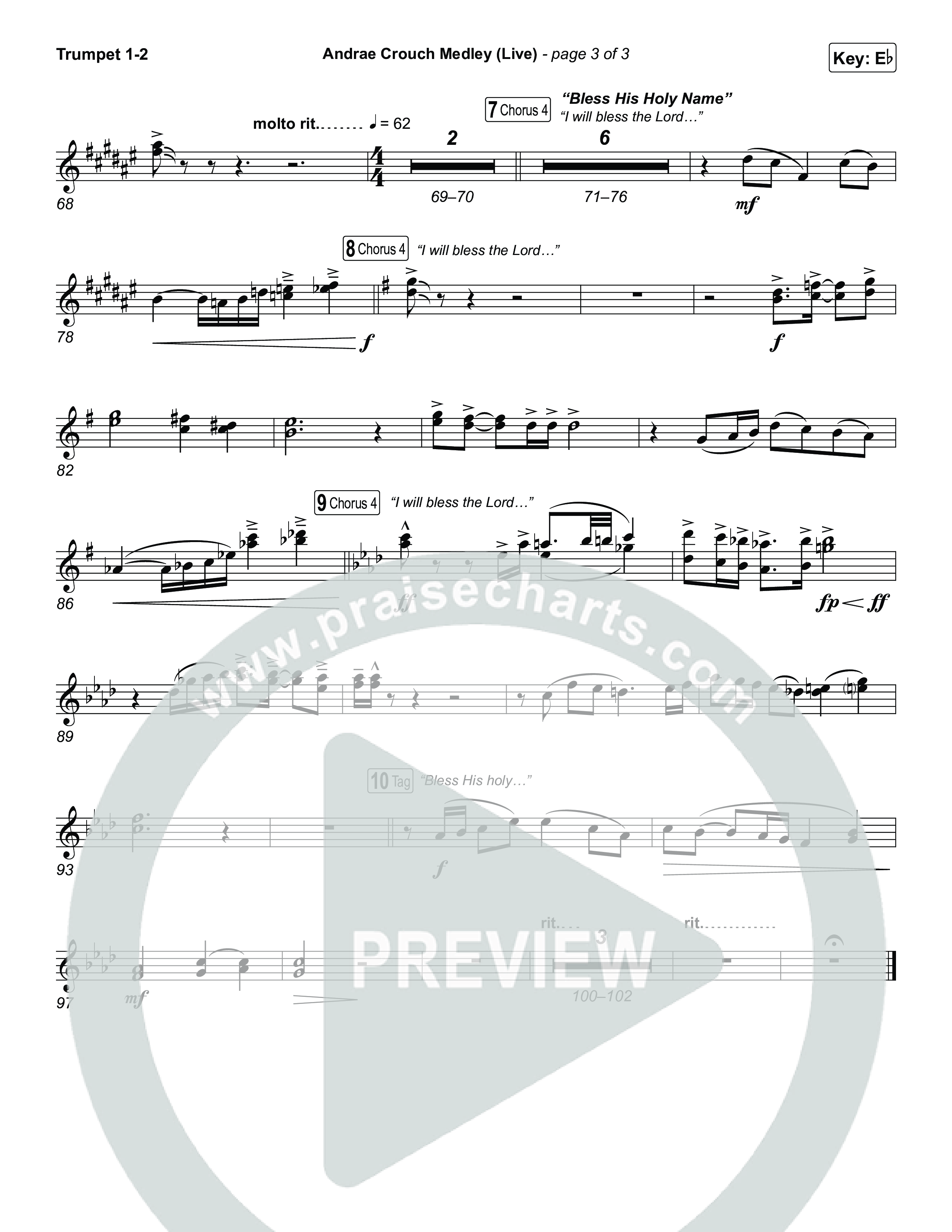 Andrae Crouch Medley (Live) Trumpet 1,2 (The Choir Room / Israel Houghton)