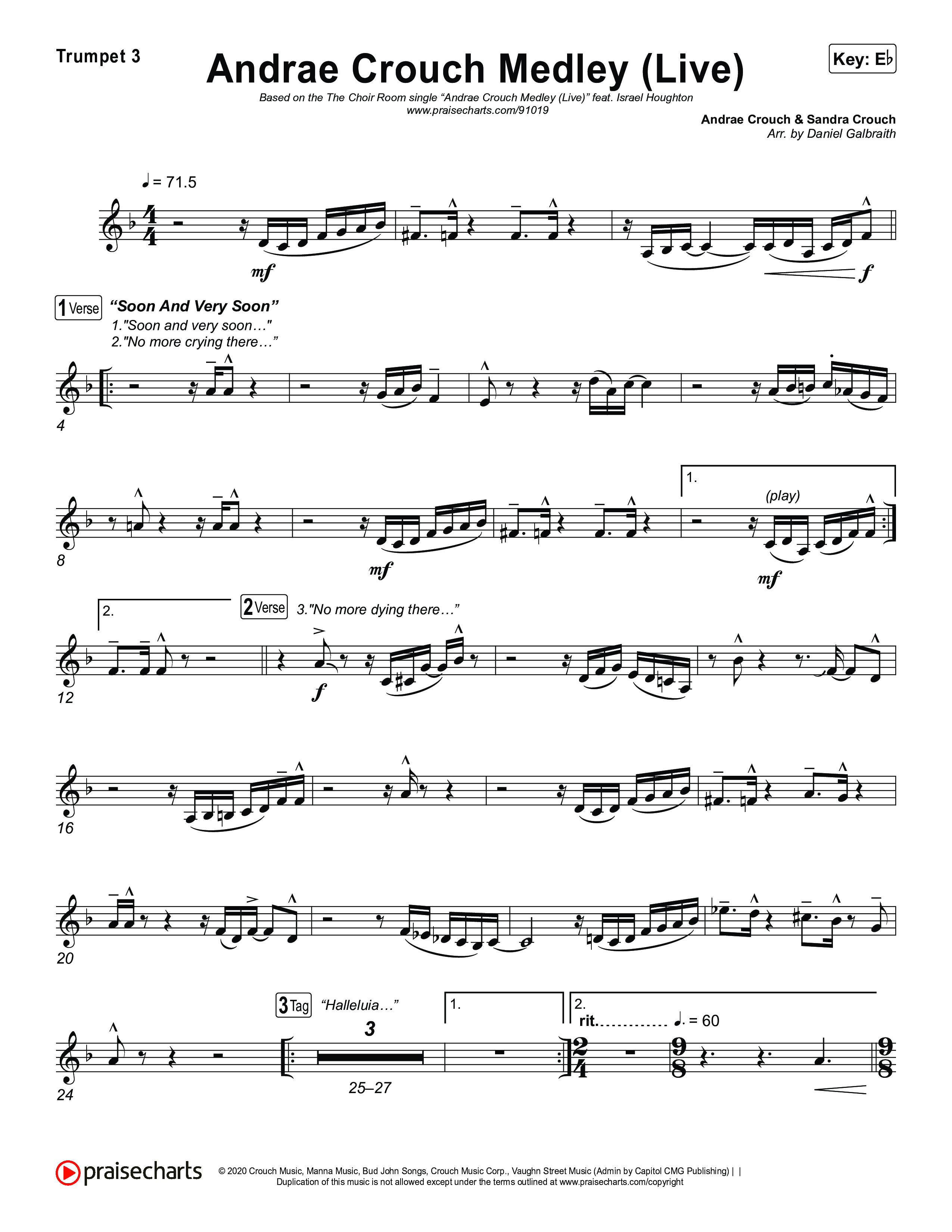 Andrae Crouch Medley (Live) Trumpet 3 (The Choir Room / Israel Houghton)