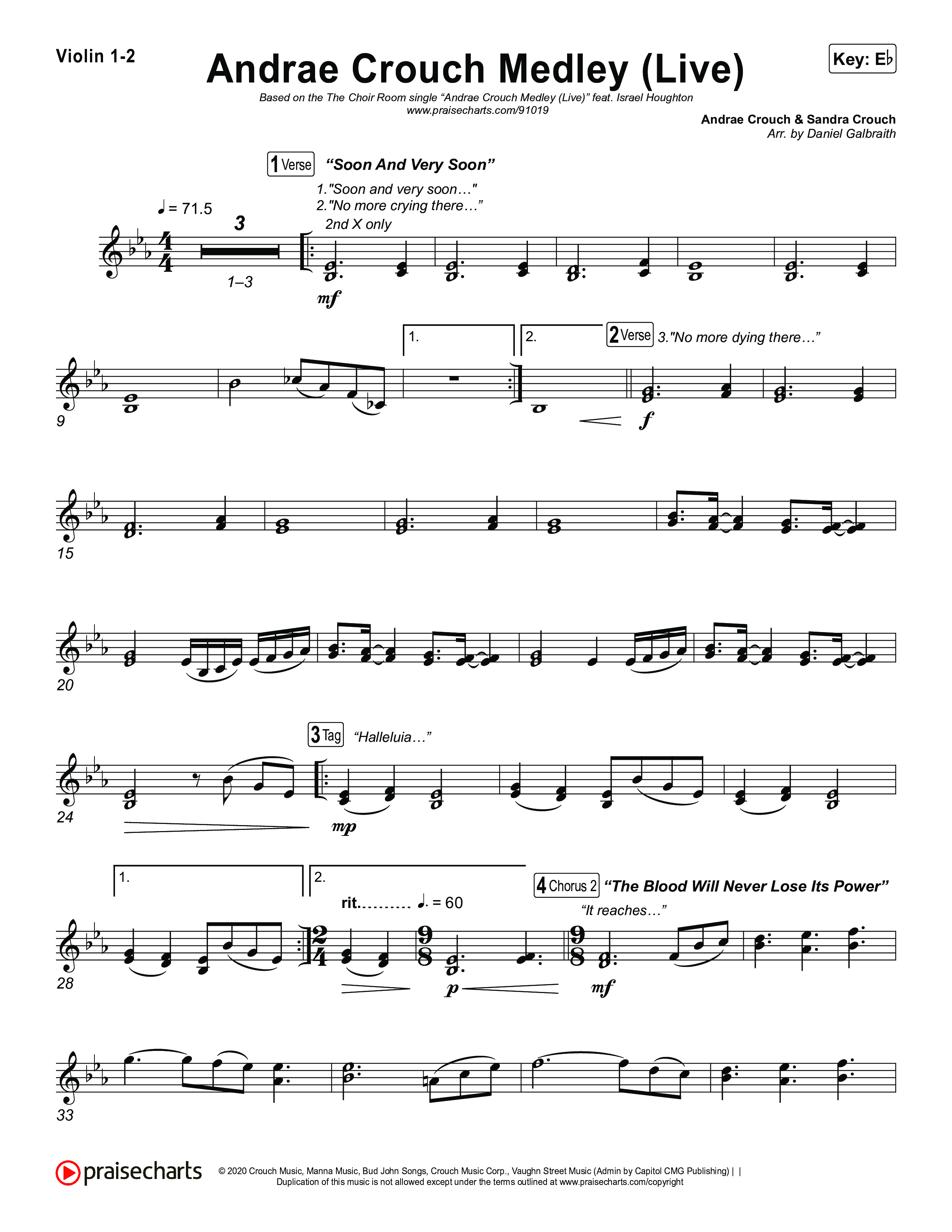 Andrae Crouch Medley (Live) String Pack (The Choir Room / Israel Houghton)