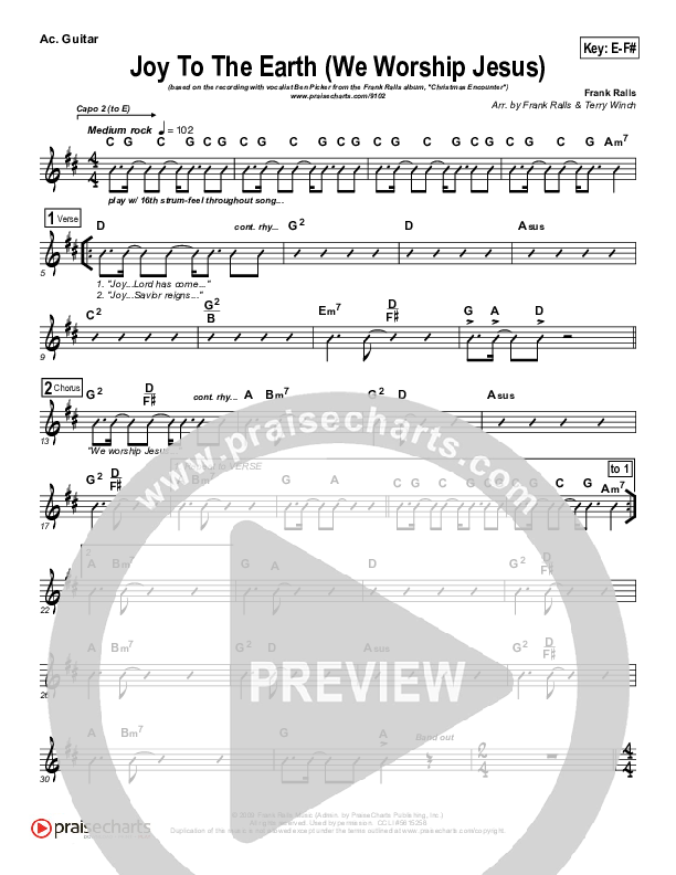 Joy To The Earth Rhythm Chart (Frank Ralls)