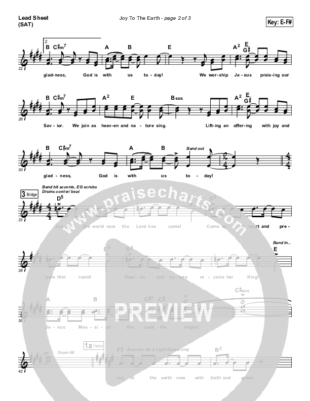 Joy To The Earth Lead Sheet (Frank Ralls)