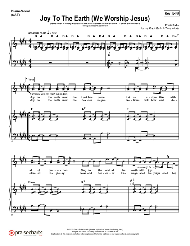 Joy To The Earth Piano/Vocal Pack (Frank Ralls)