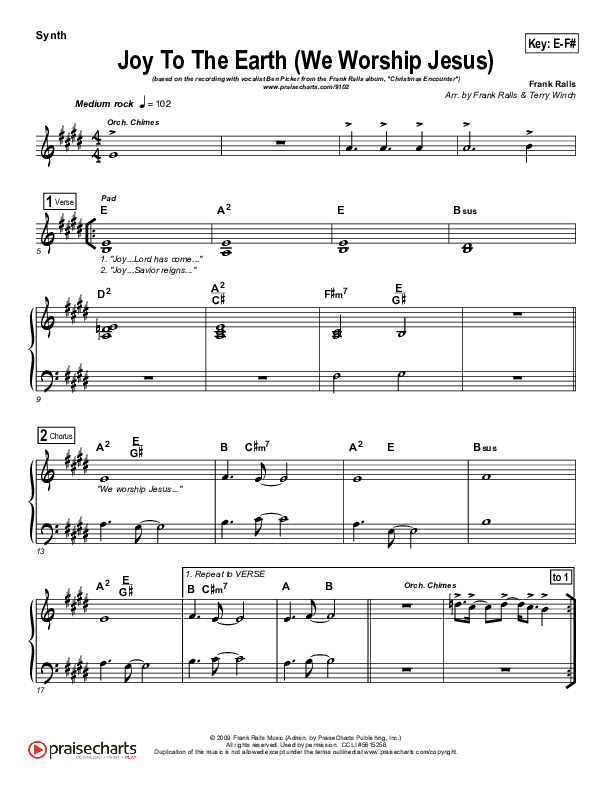 Joy To The Earth Synth Strings (Frank Ralls)