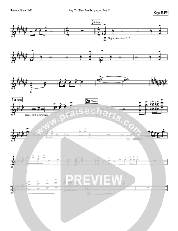 Joy To The Earth Tenor Sax 1/2 (Frank Ralls)