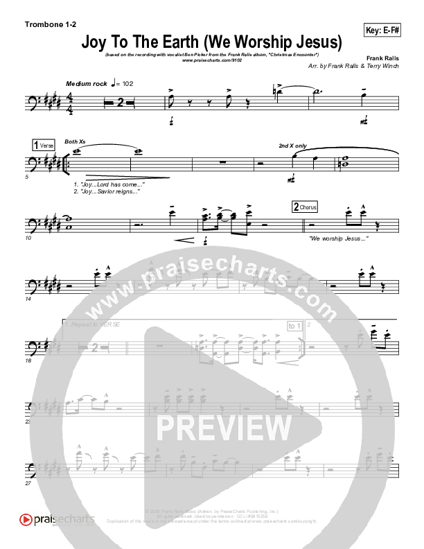 Joy To The Earth Trombone 1/2 (Frank Ralls)