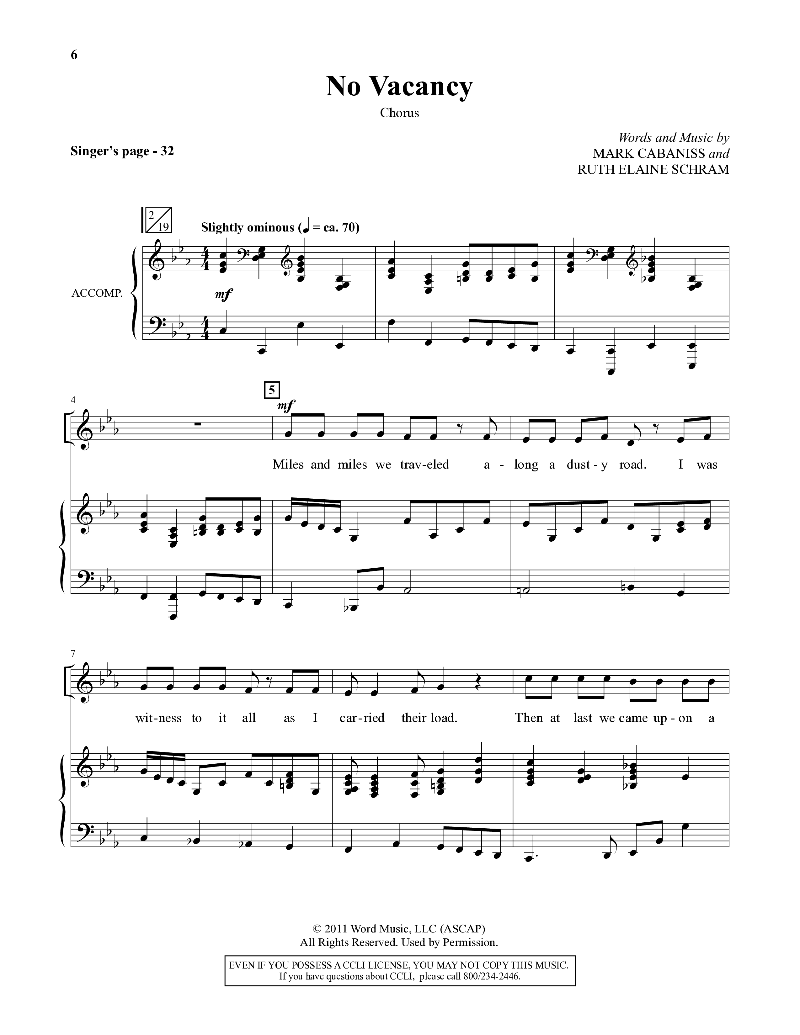 The Case Of The Reluctant Innkeeper (6 Song Choral Collection) Song 2 (Piano SATB) (Orch. John DeVries)