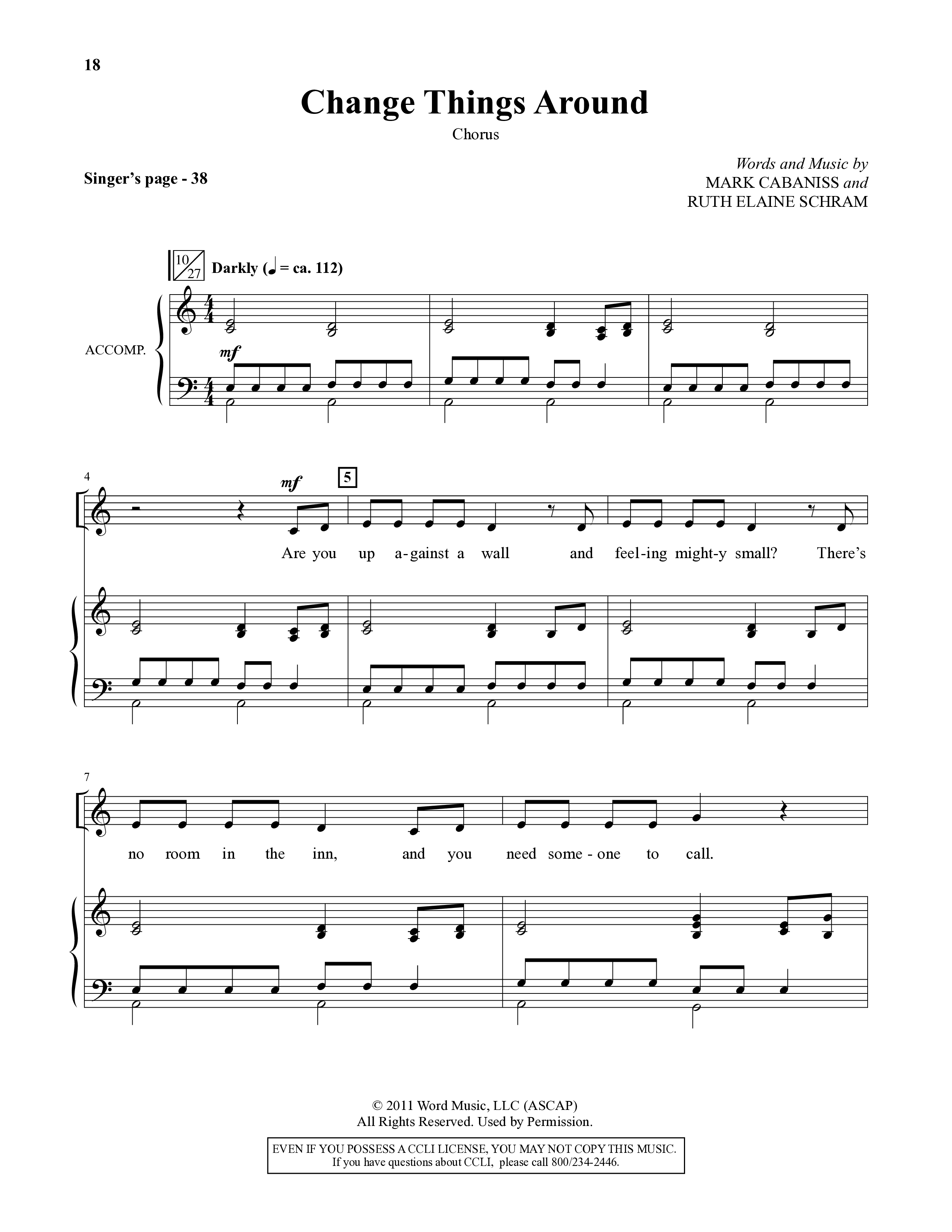 The Case Of The Reluctant Innkeeper (6 Song Choral Collection) Song 4 (Piano SATB) (Orch. John DeVries)