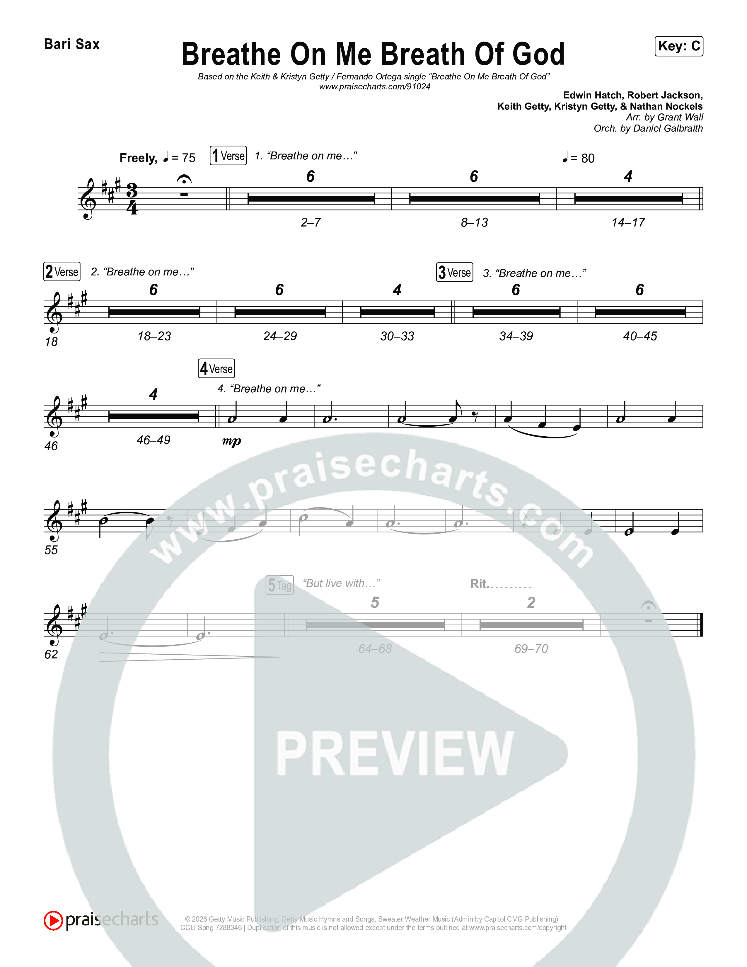Breathe On Me Breath Of God Bari Sax (Keith & Kristyn Getty / Fernando Ortega)