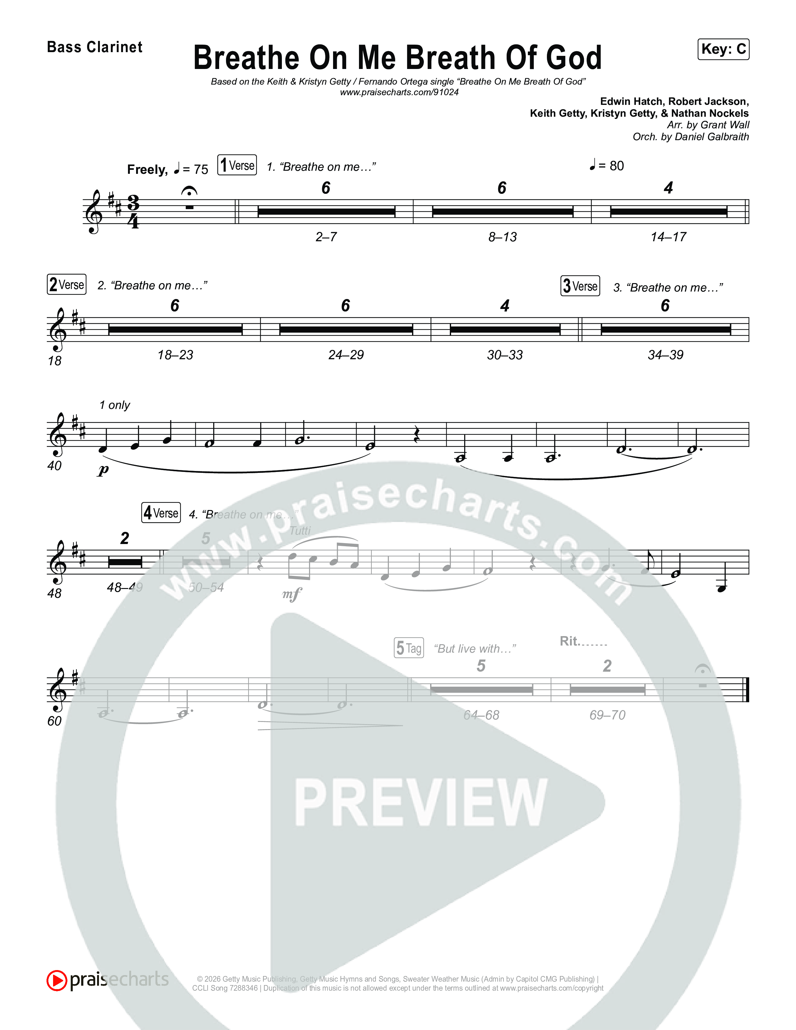 Breathe On Me Breath Of God Bass Clarinet (Keith & Kristyn Getty / Fernando Ortega)