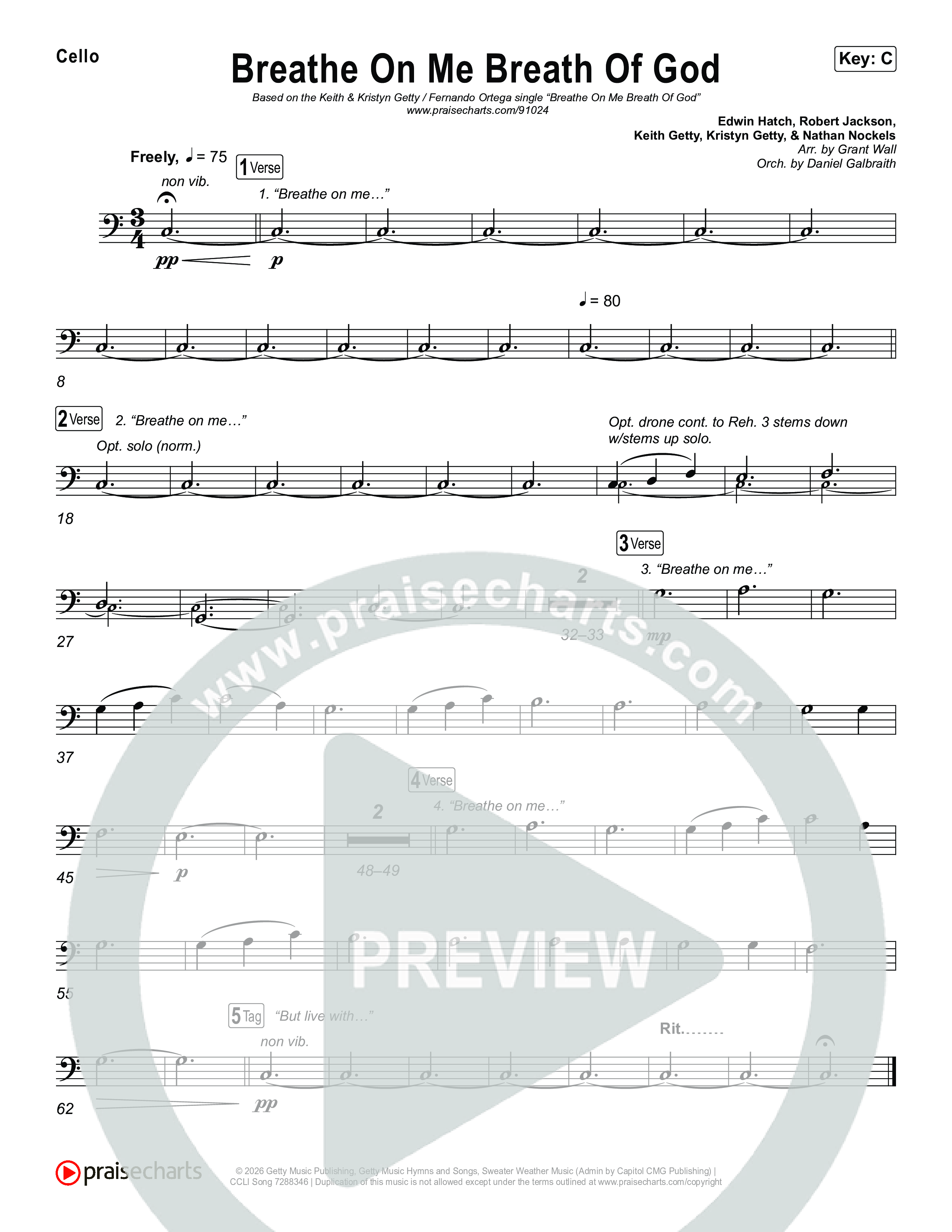 Breathe On Me Breath Of God Cello (Keith & Kristyn Getty / Fernando Ortega)