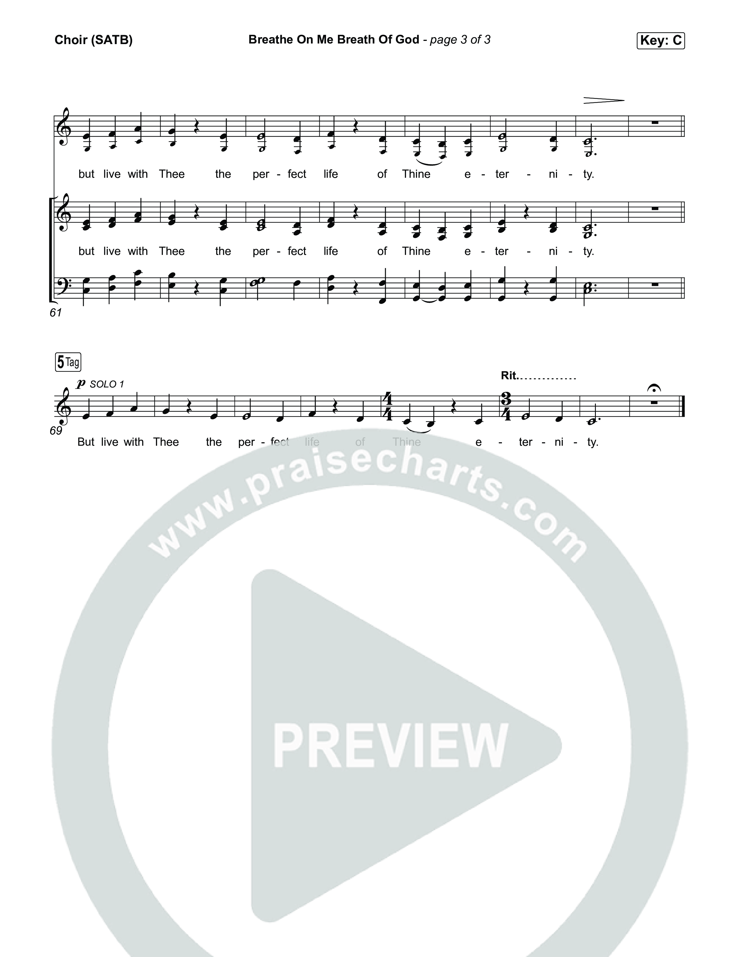 Breathe On Me Breath Of God Choir Sheet (SATB) (Keith & Kristyn Getty / Fernando Ortega)