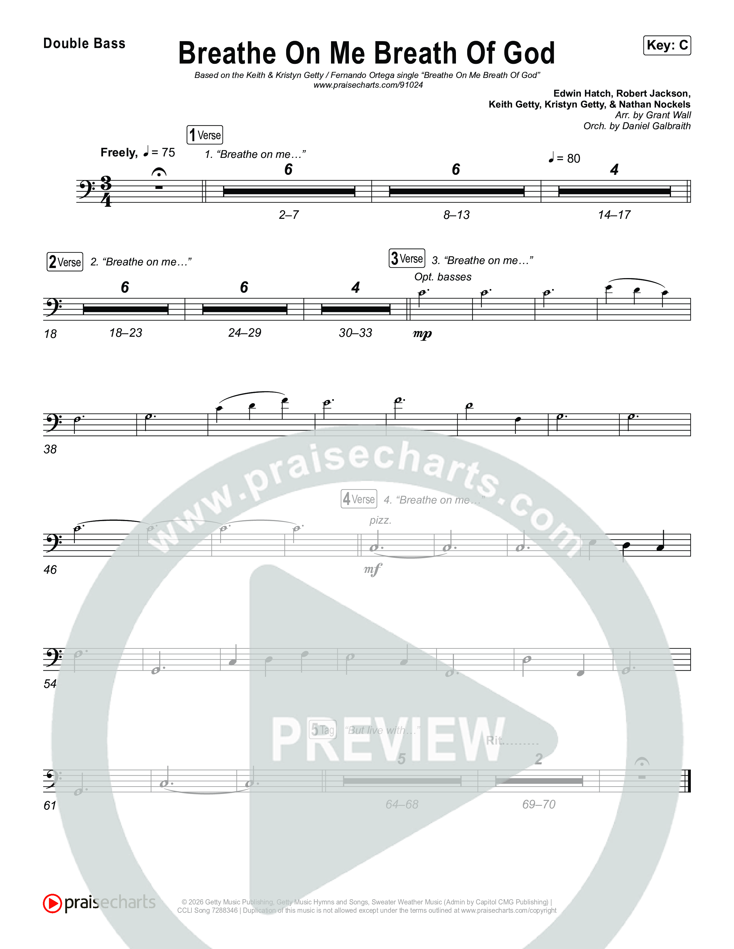 Breathe On Me Breath Of God String Bass (Keith & Kristyn Getty / Fernando Ortega)