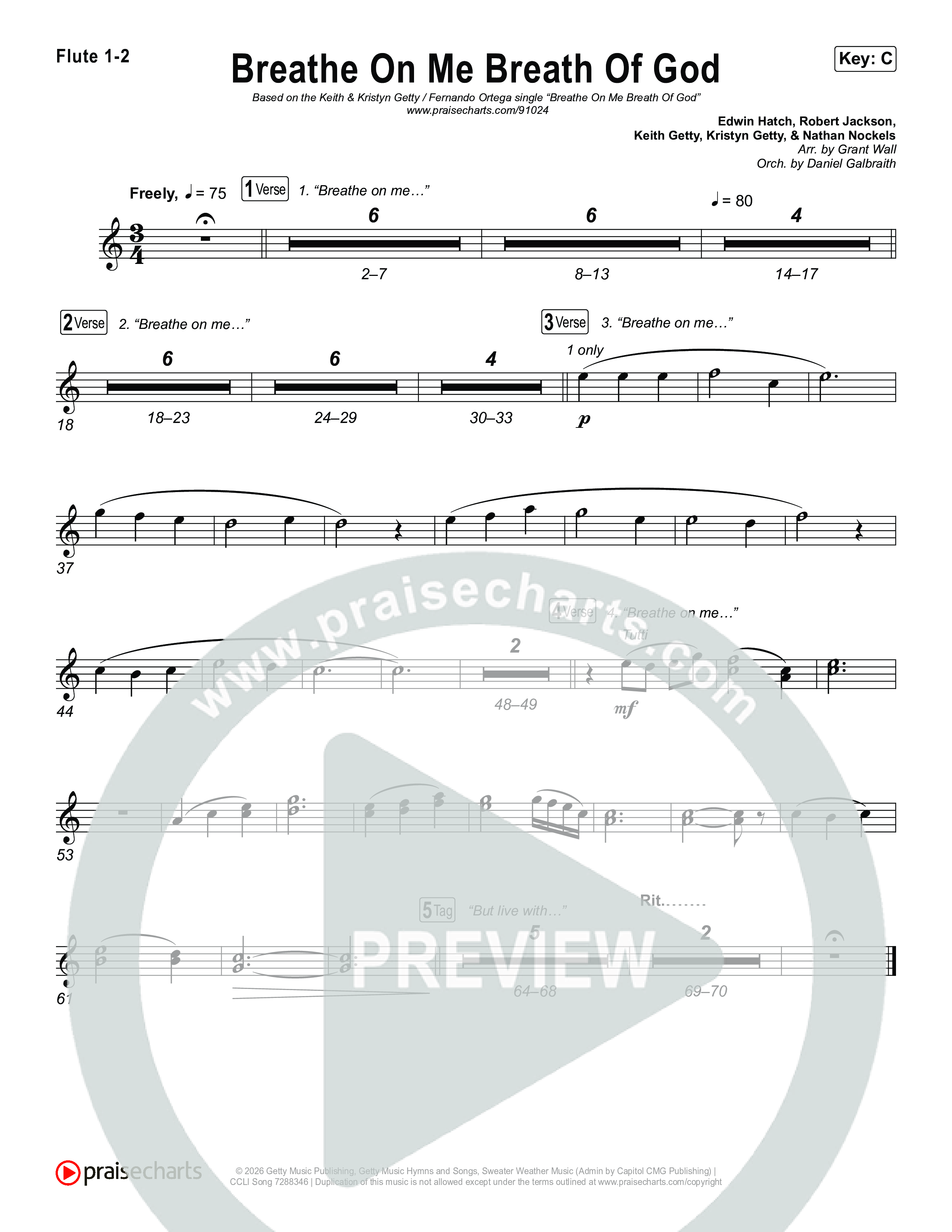 Breathe On Me Breath Of God Flute 1,2 (Keith & Kristyn Getty / Fernando Ortega)