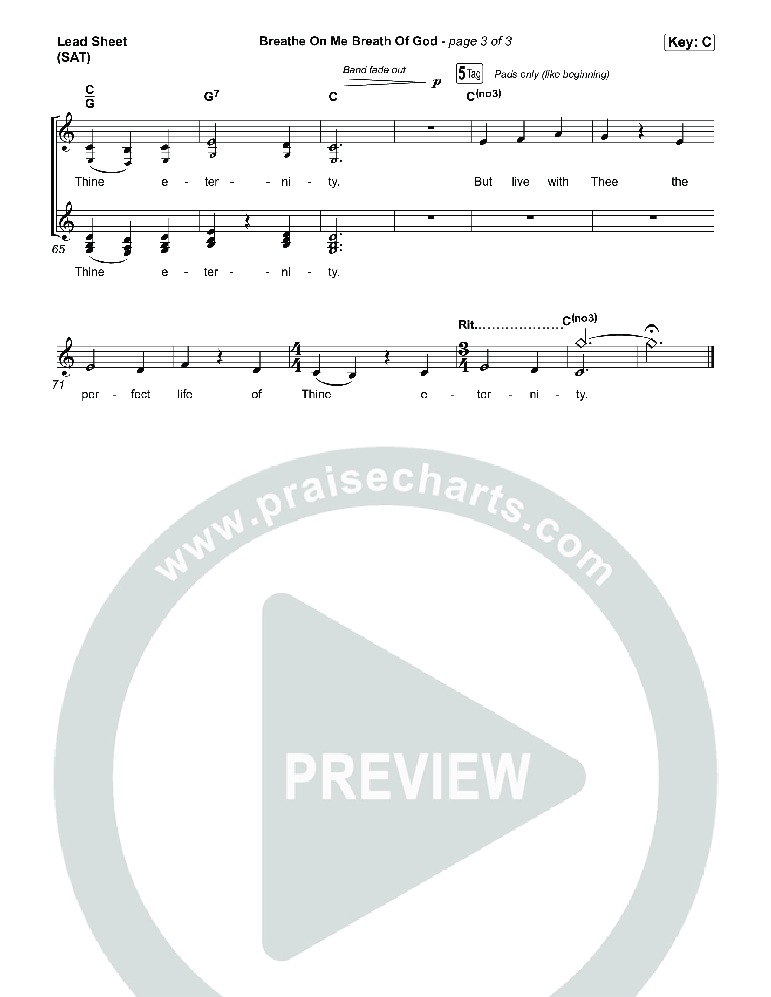 Breathe On Me Breath Of God Lead Sheet (SAT) (Keith & Kristyn Getty / Fernando Ortega)