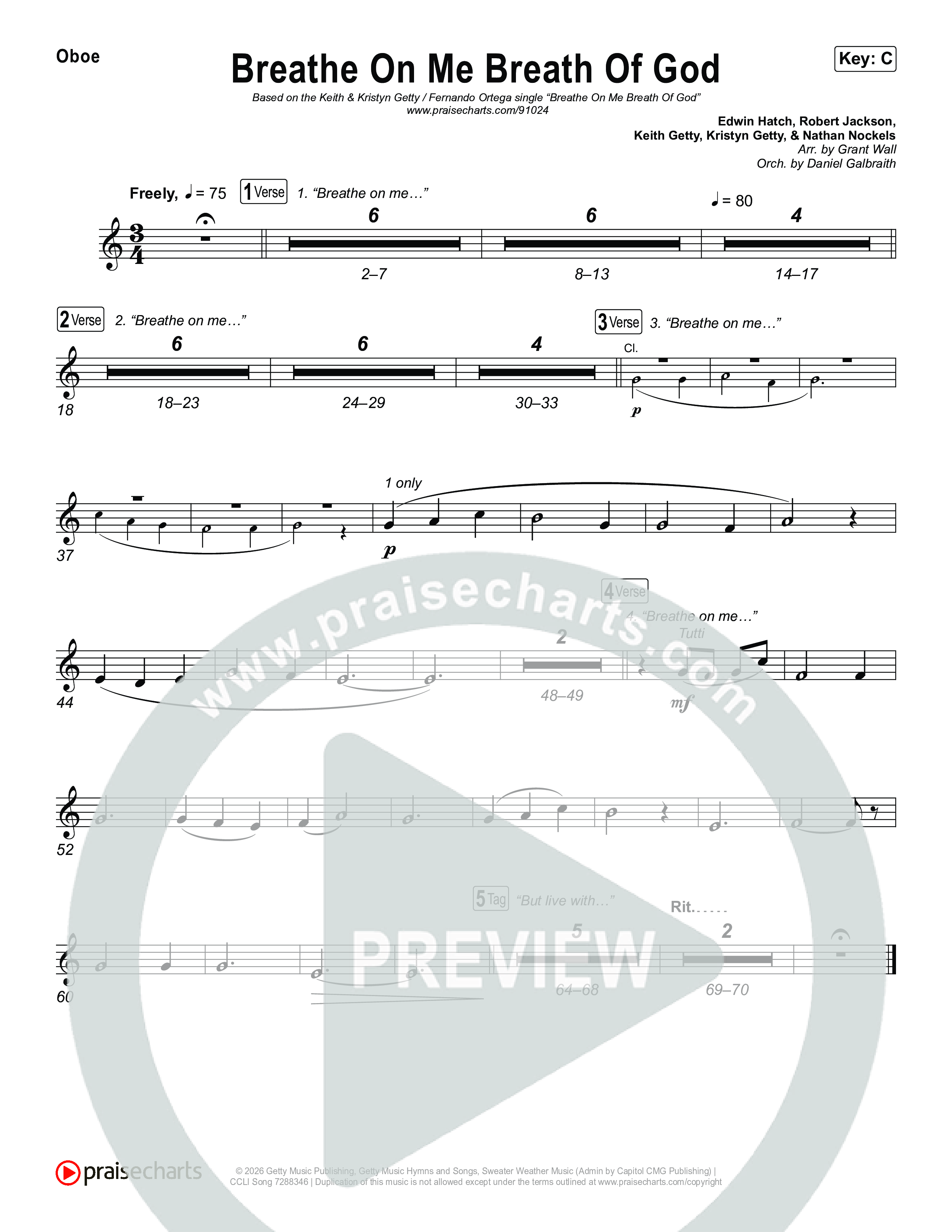 Breathe On Me Breath Of God Oboe (Keith & Kristyn Getty / Fernando Ortega)