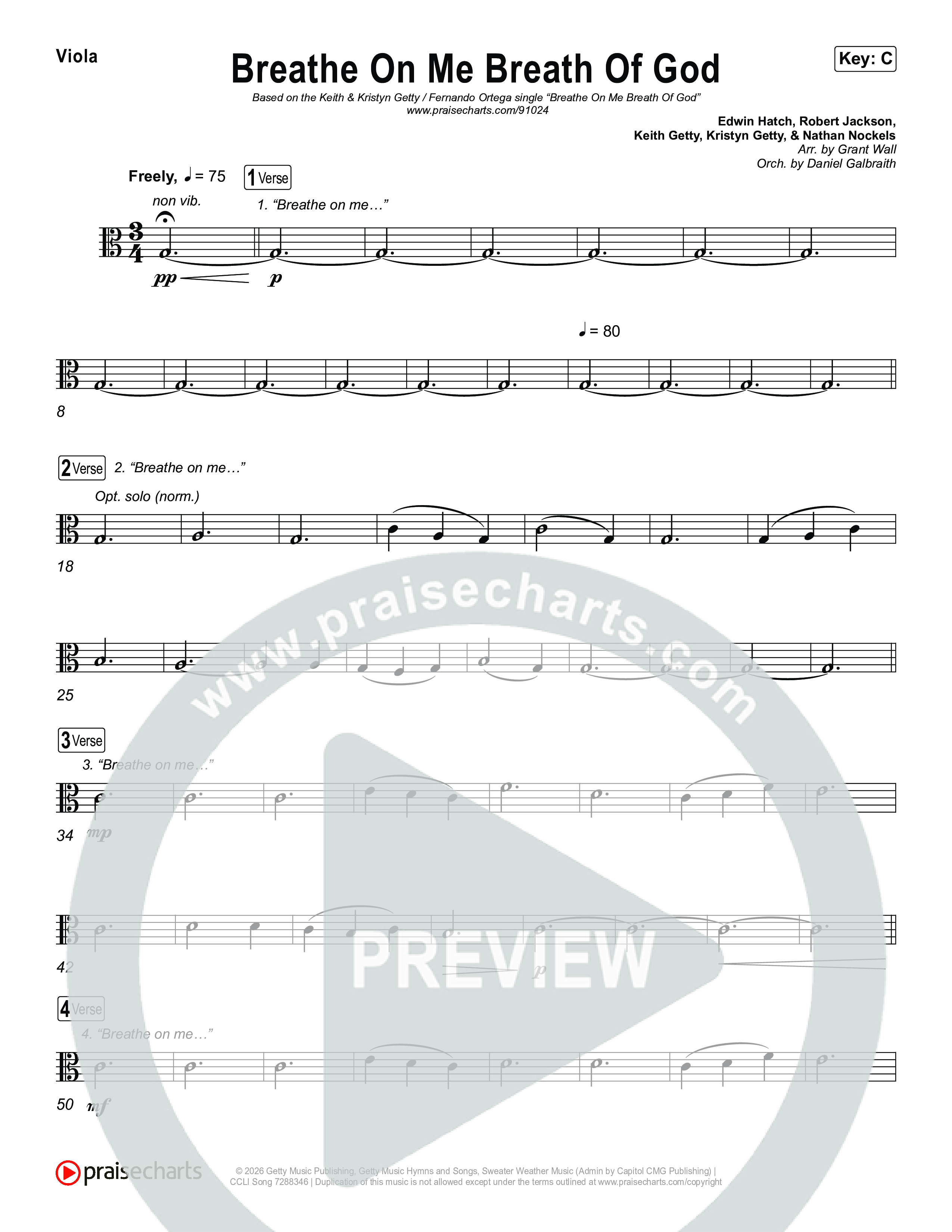 Breathe On Me Breath Of God String Pack (Keith & Kristyn Getty / Fernando Ortega)