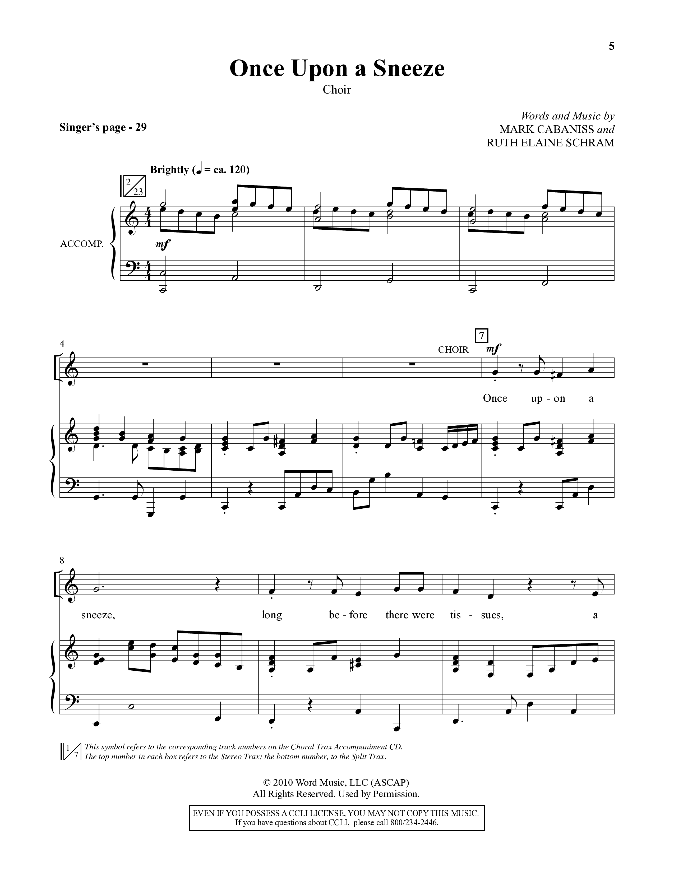 Aaron The Allergic Angel (6 Song Choral Collection) Song 2 (Piano SATB) (Orch. John DeVries)