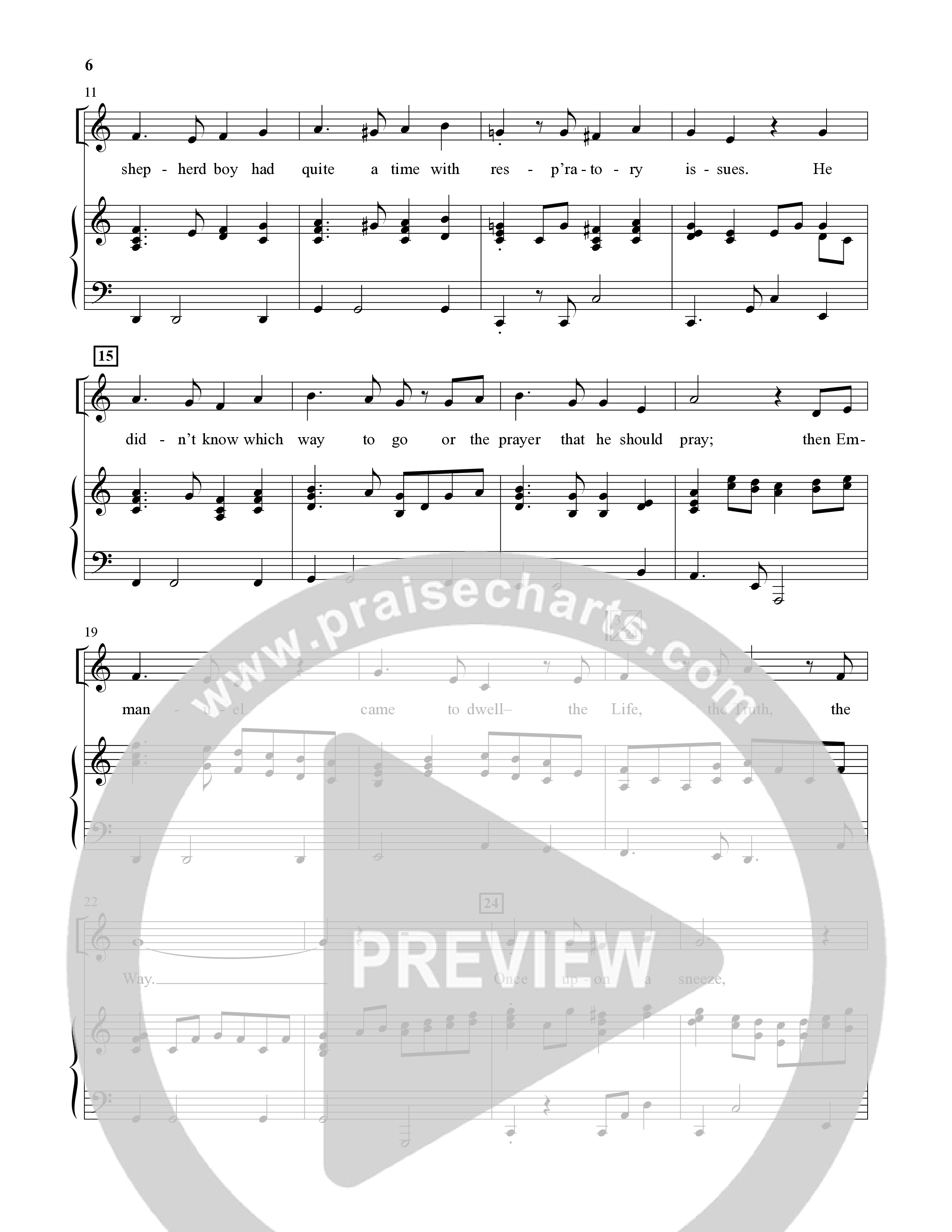 Aaron The Allergic Angel (6 Song Choral Collection) Song 2 (Piano SATB) (Orch. John DeVries)