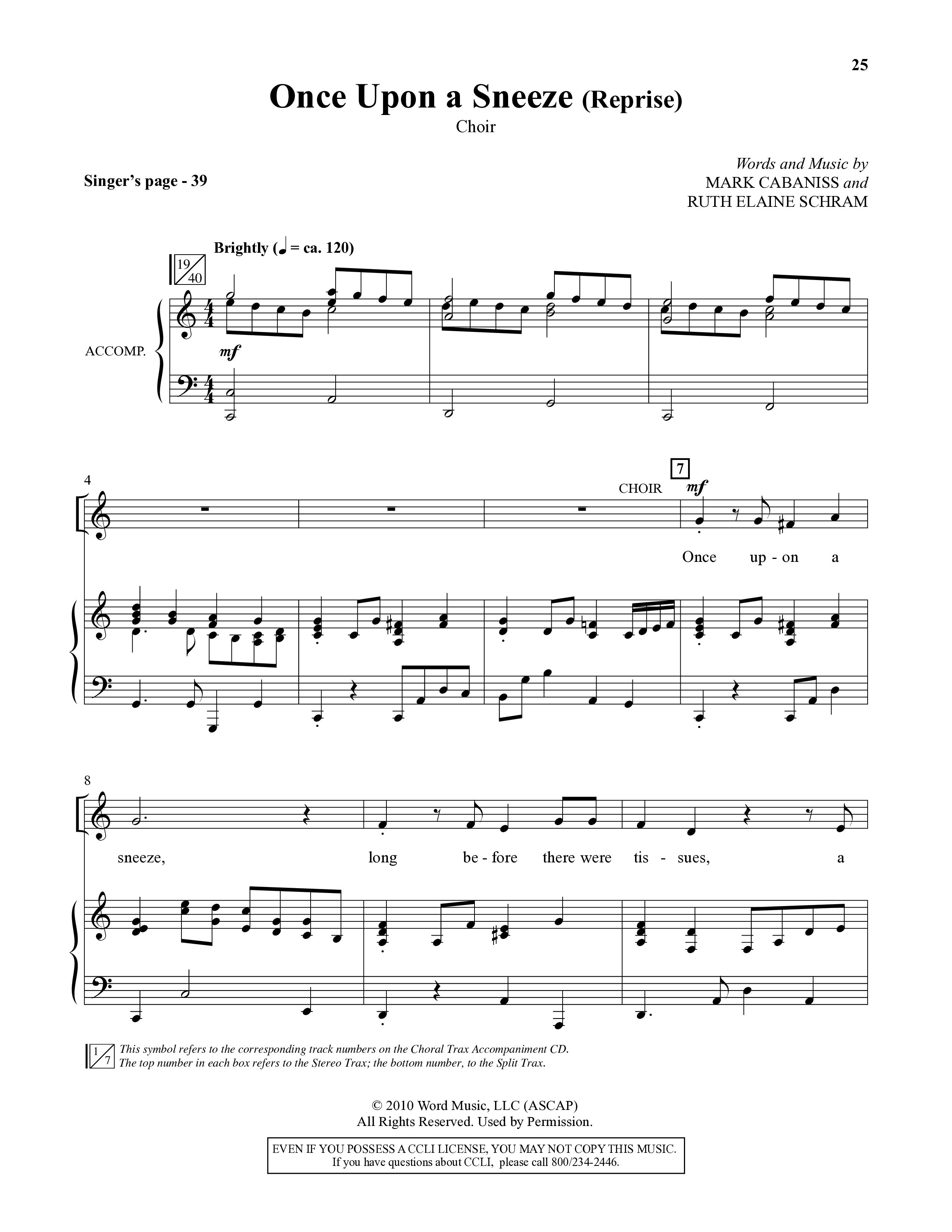 Aaron The Allergic Angel (6 Song Choral Collection) Song 6 (Piano SATB) (Orch. John DeVries)