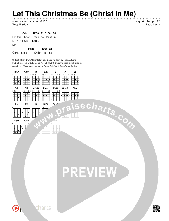 Let This Christmas Be (Christ In Me) Chords & Lyrics (Toby Baxley)