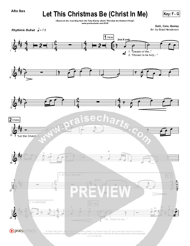 Let This Christmas Be (Christ In Me) Alto Sax (Toby Baxley)