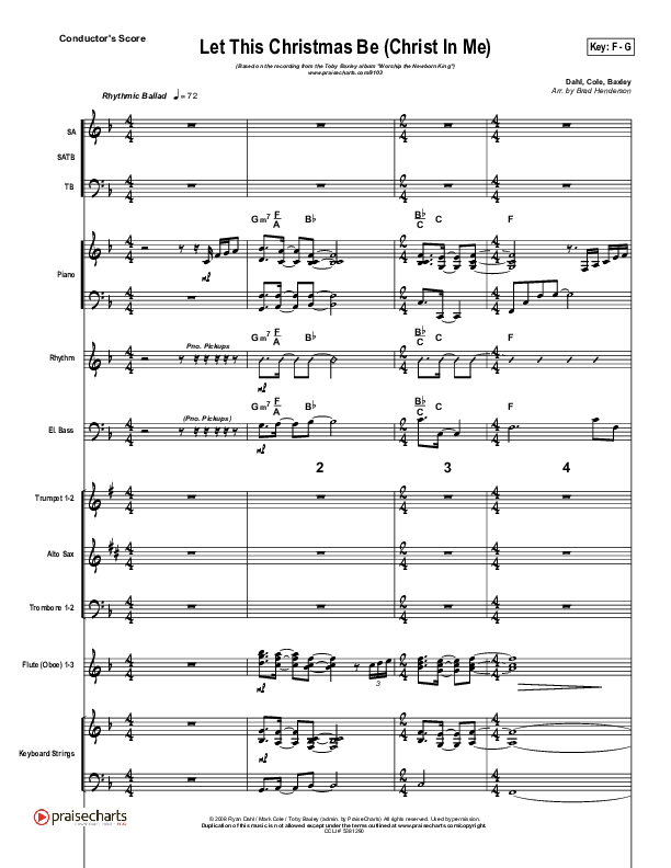 Let This Christmas Be (Christ In Me) Conductor's Score (Toby Baxley)