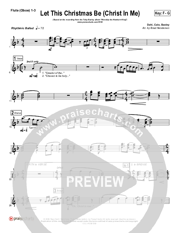 Let This Christmas Be (Christ In Me) Flute/Oboe 1/2/3 (Toby Baxley)