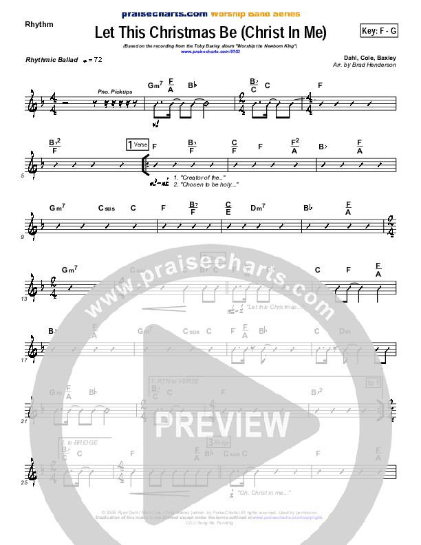 Let This Christmas Be (Christ In Me) Rhythm Chart (Toby Baxley)