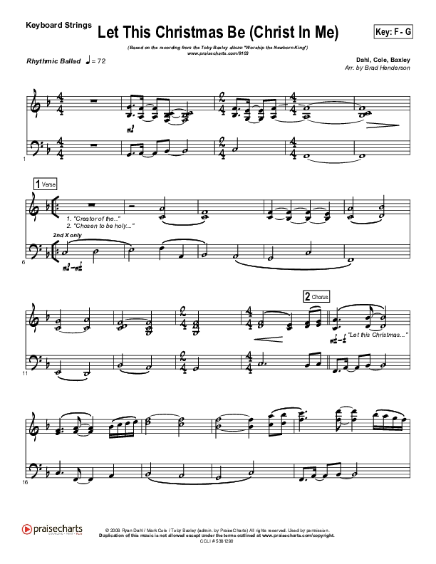 Let This Christmas Be (Christ In Me) Synth Strings (Toby Baxley)