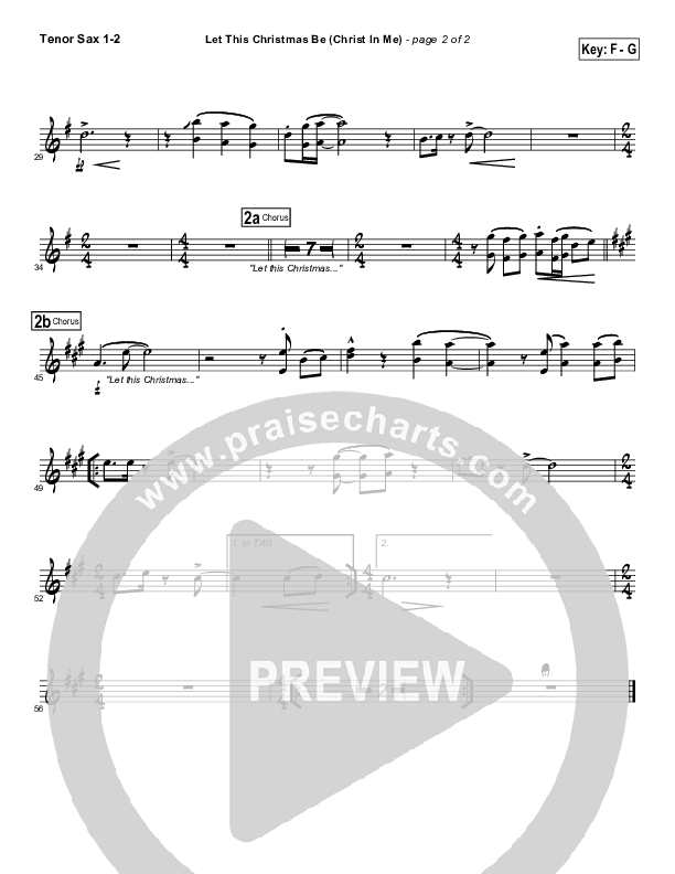 Let This Christmas Be (Christ In Me) Tenor Sax 1/2 (Toby Baxley)