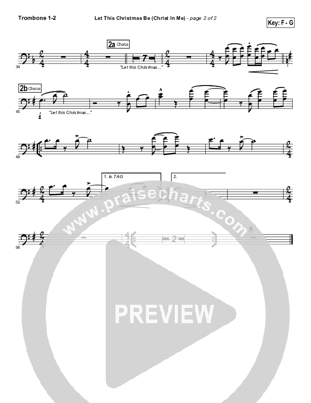 Let This Christmas Be (Christ In Me) Trombone 1/2 (Toby Baxley)